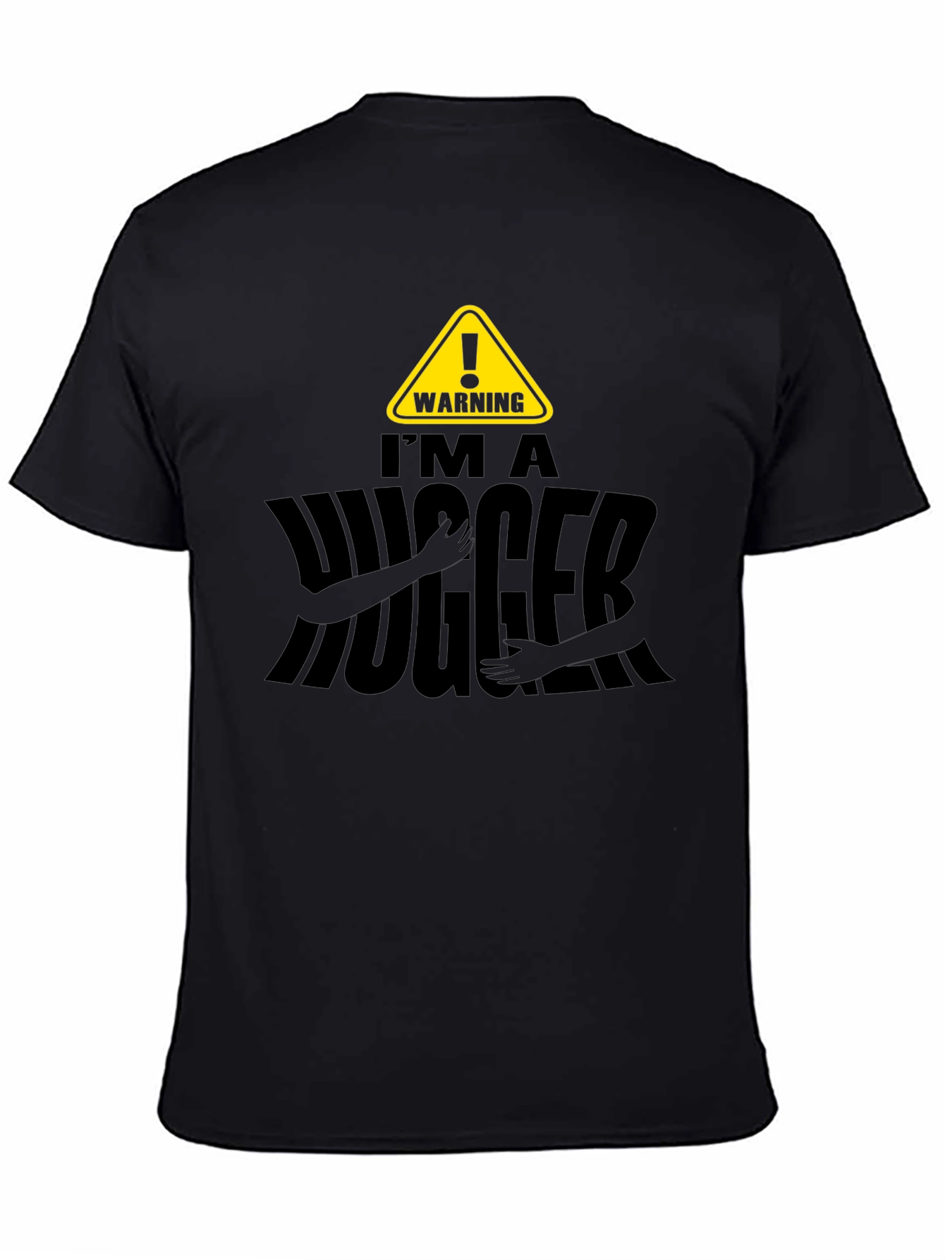 Warning Im A Hugger Mens Black T-Shirt