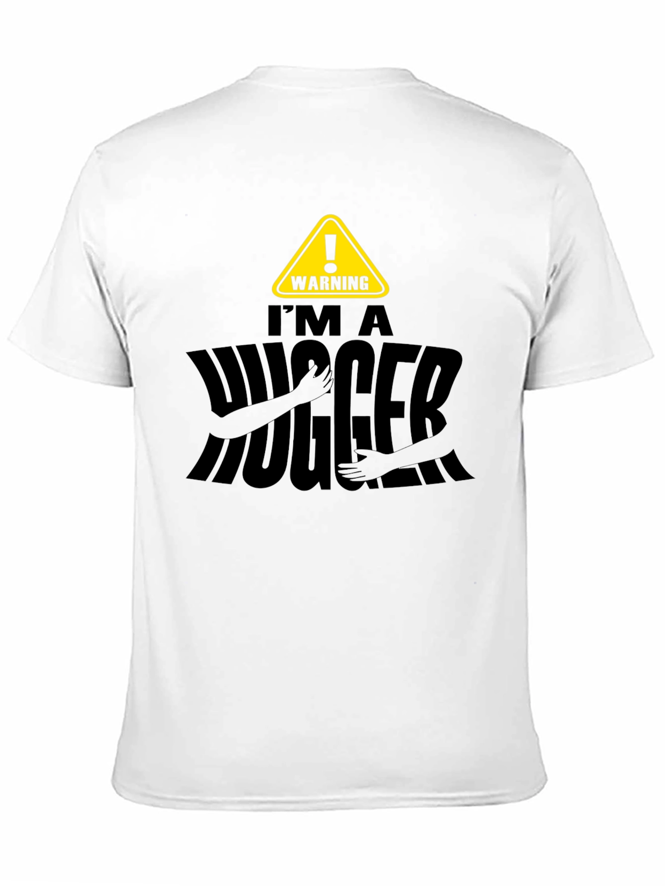 Warning Im A Hugger Mens Black T-Shirt