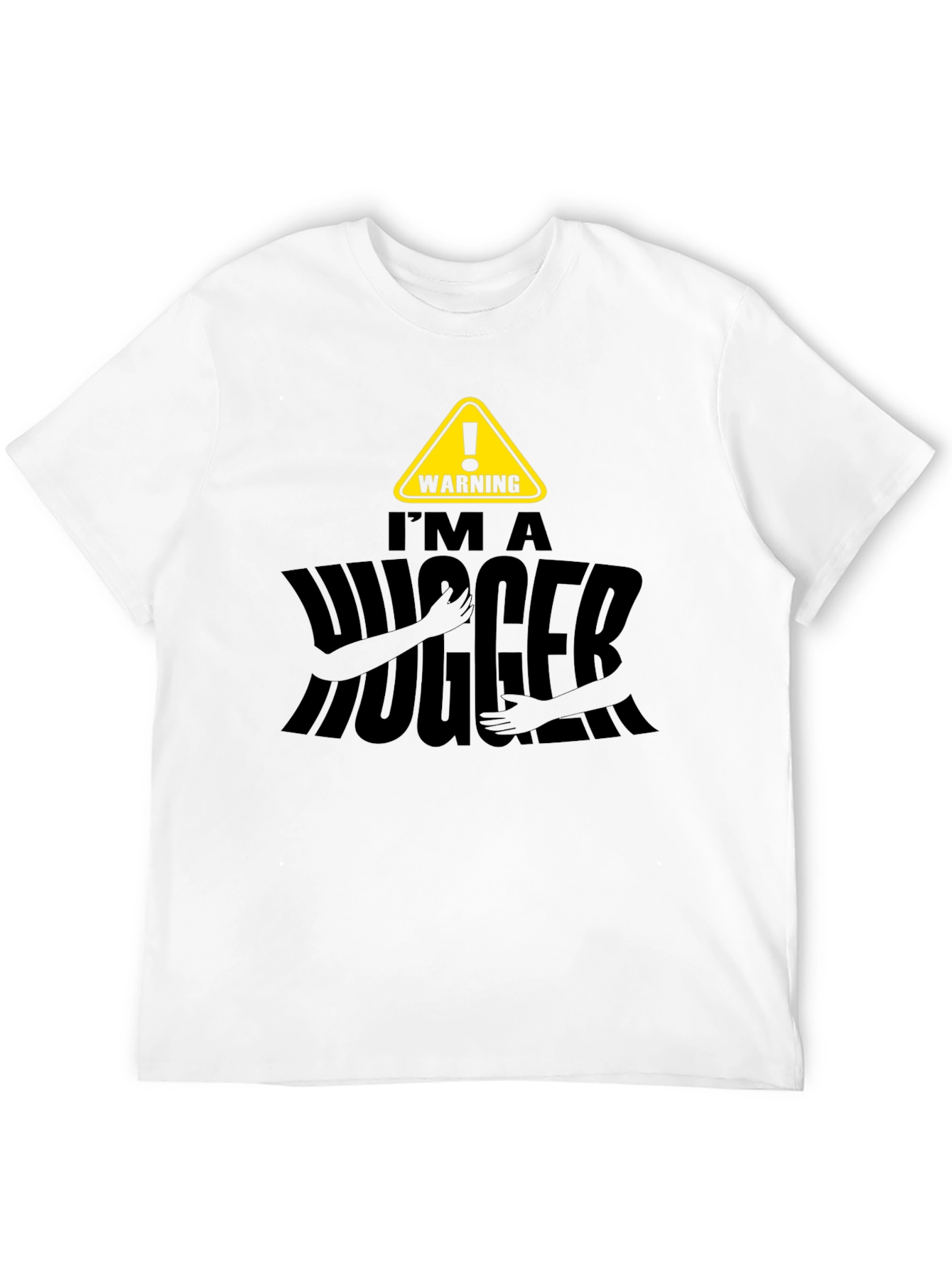Warning Im A Hugger Mens Black T-Shirt