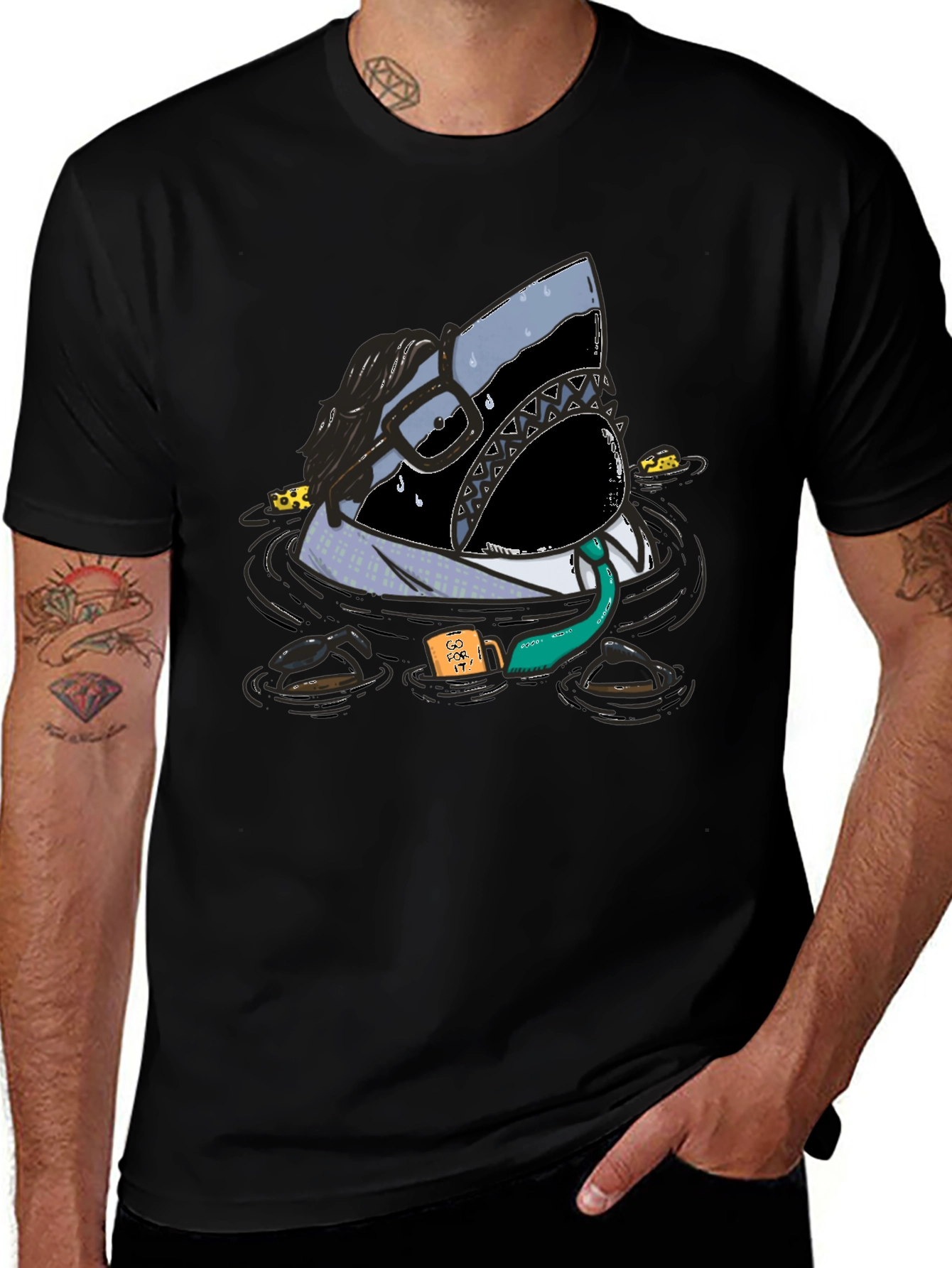 Shark Business T-Shirt: Funny Novelty Tee for Men