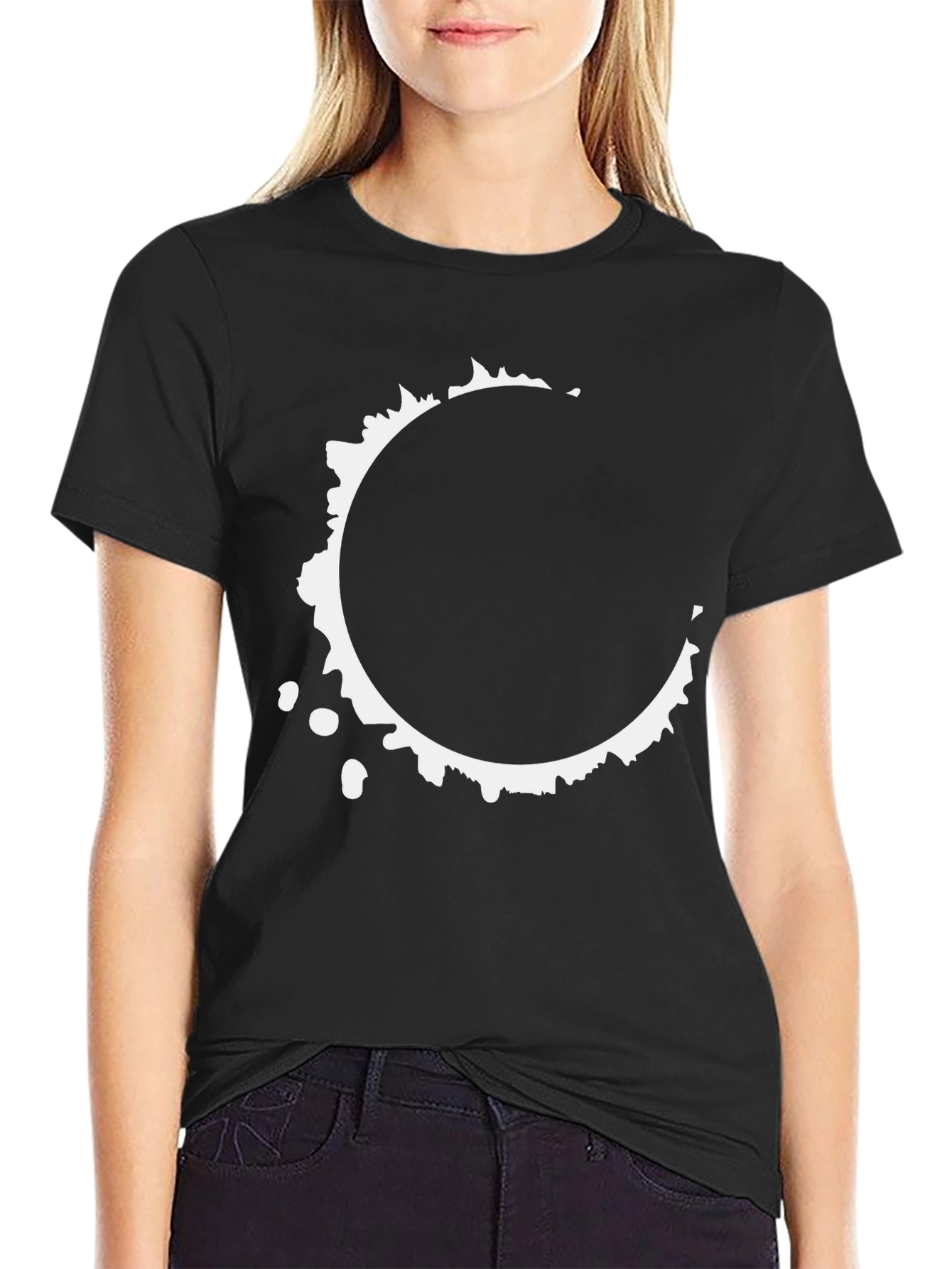 Abstract Circle Graphic Tee - Stylish Black T-Shirt