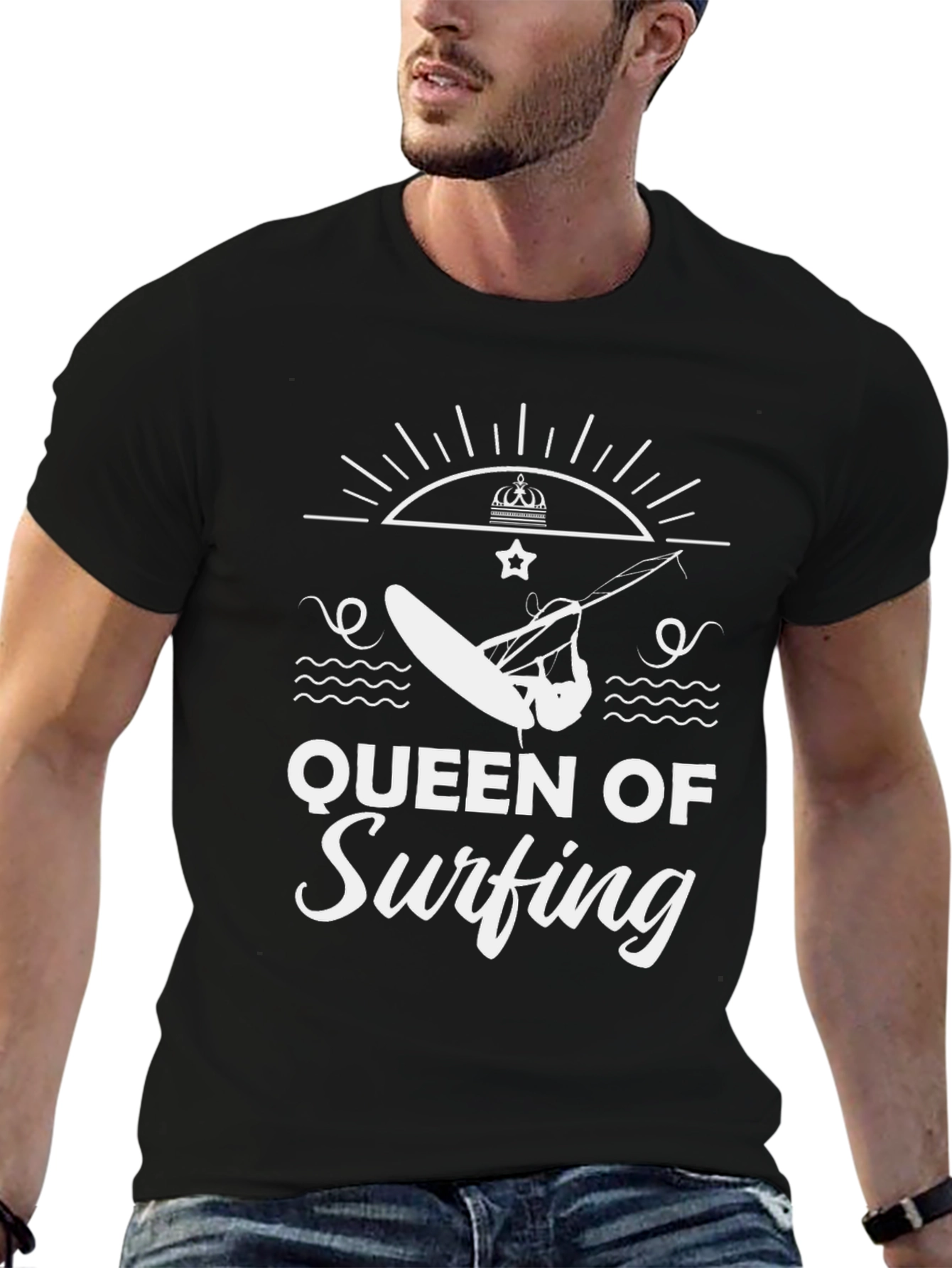 Queen of Surfing Graphic Tee - Black