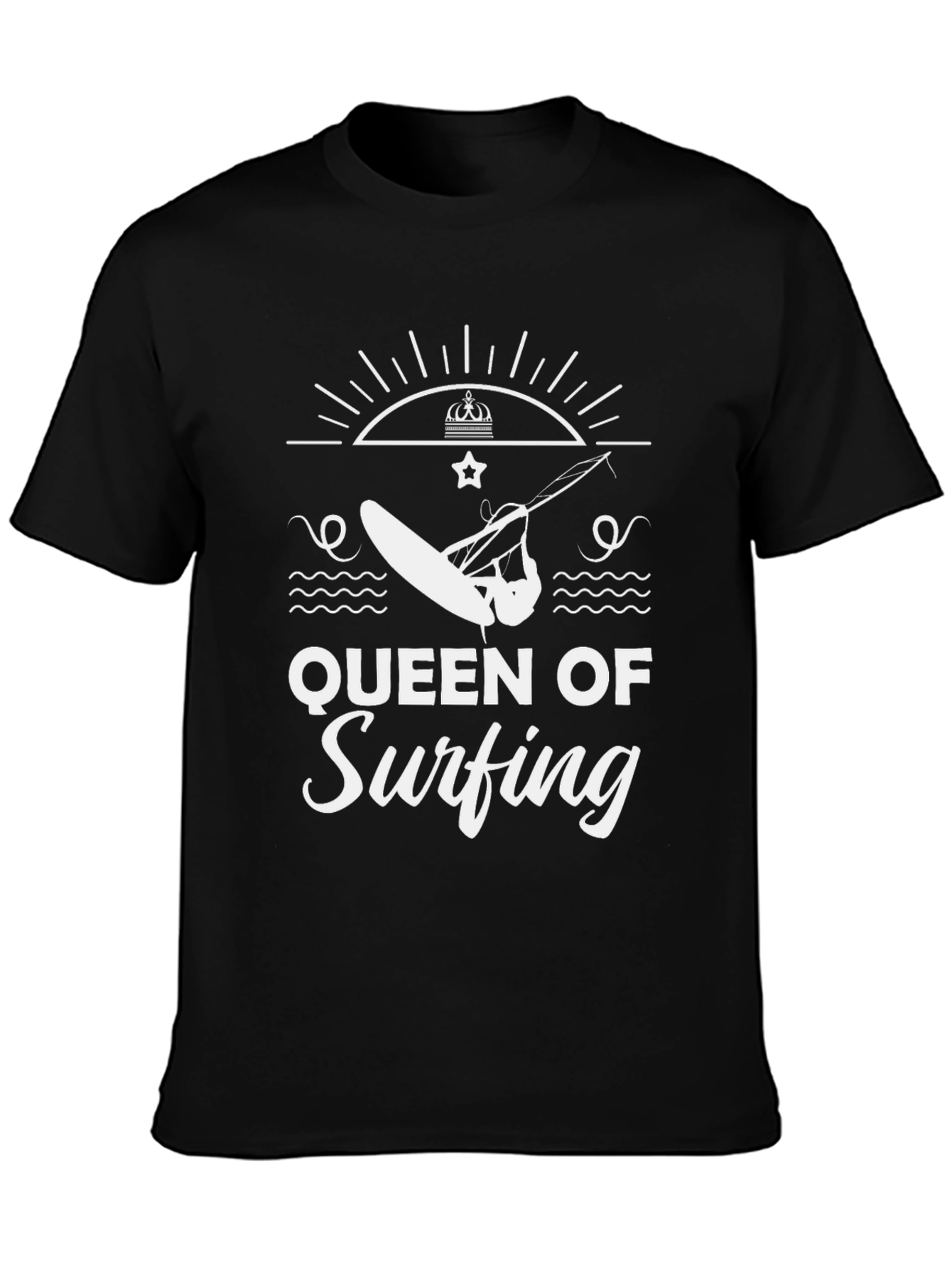 Queen of Surfing Graphic Tee - Black