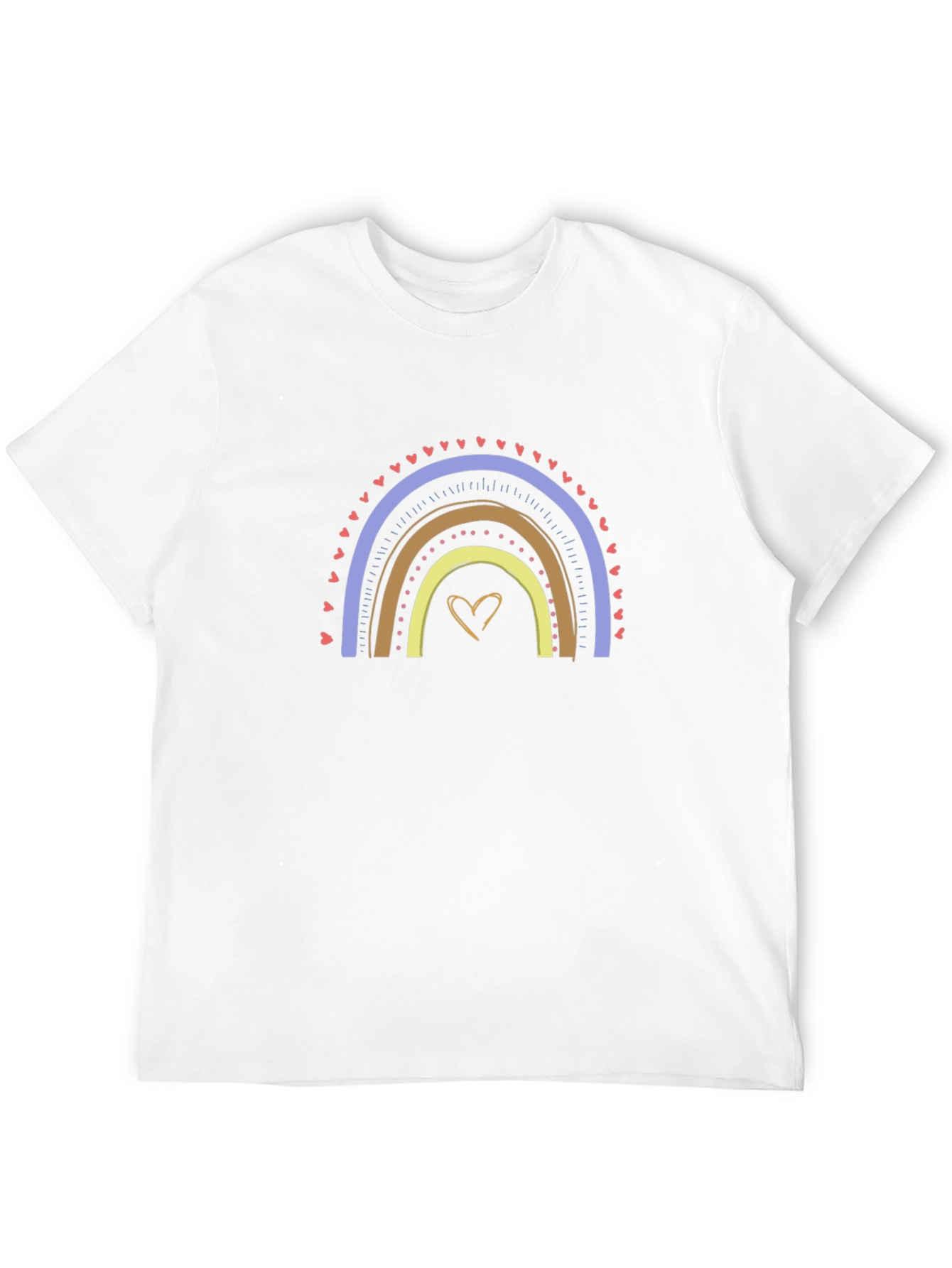 Rainbow Heart Graphic T-Shirt - Casual Black Tee