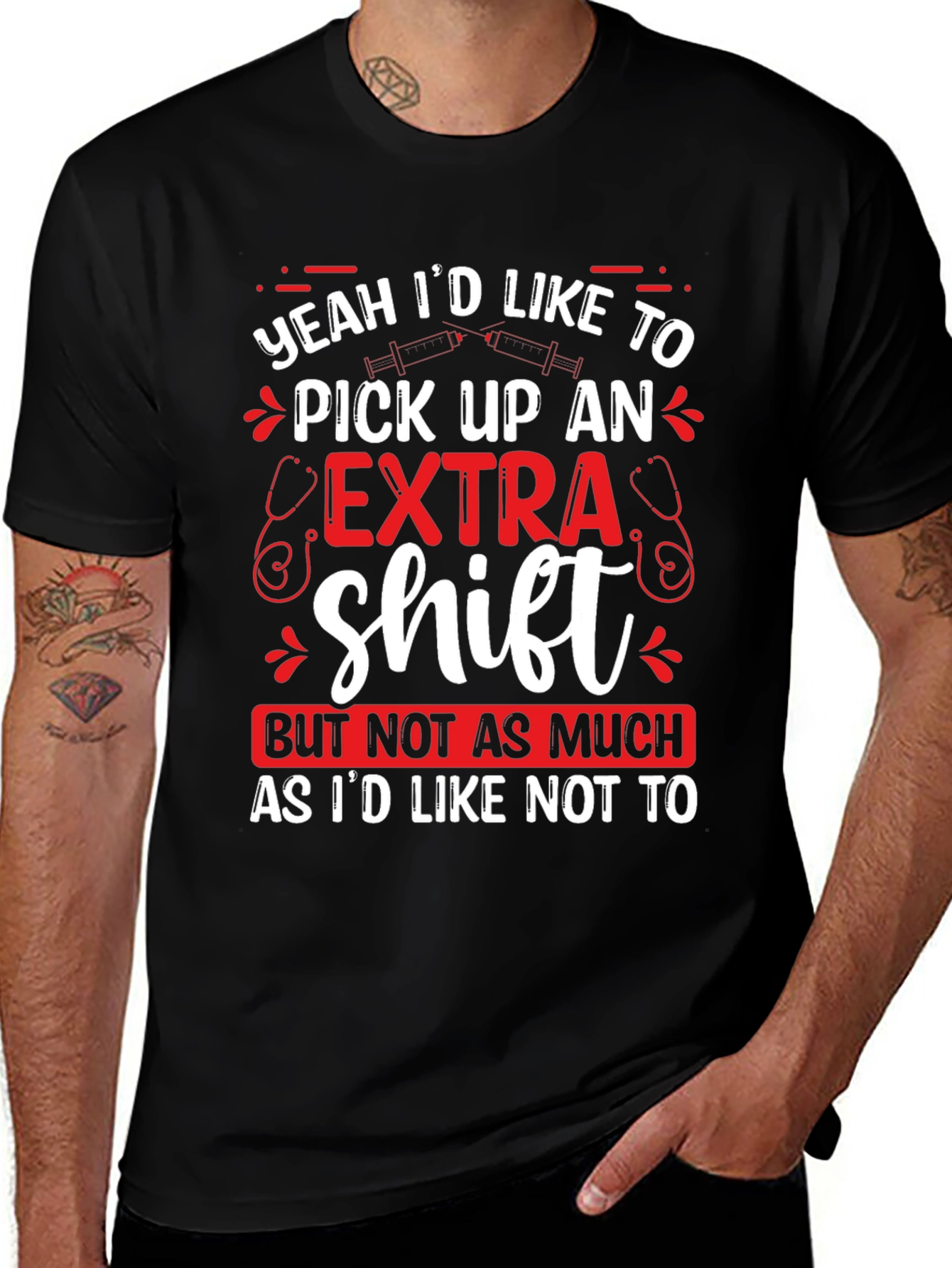 Funny Nurse Extra Shift Graphic T-Shirt