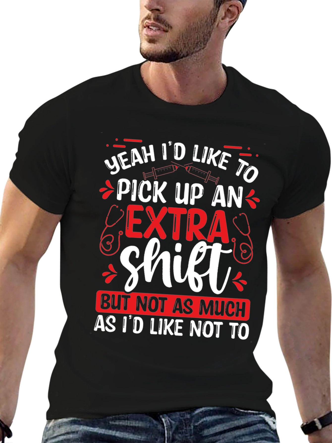Funny Nurse Extra Shift Graphic T-Shirt