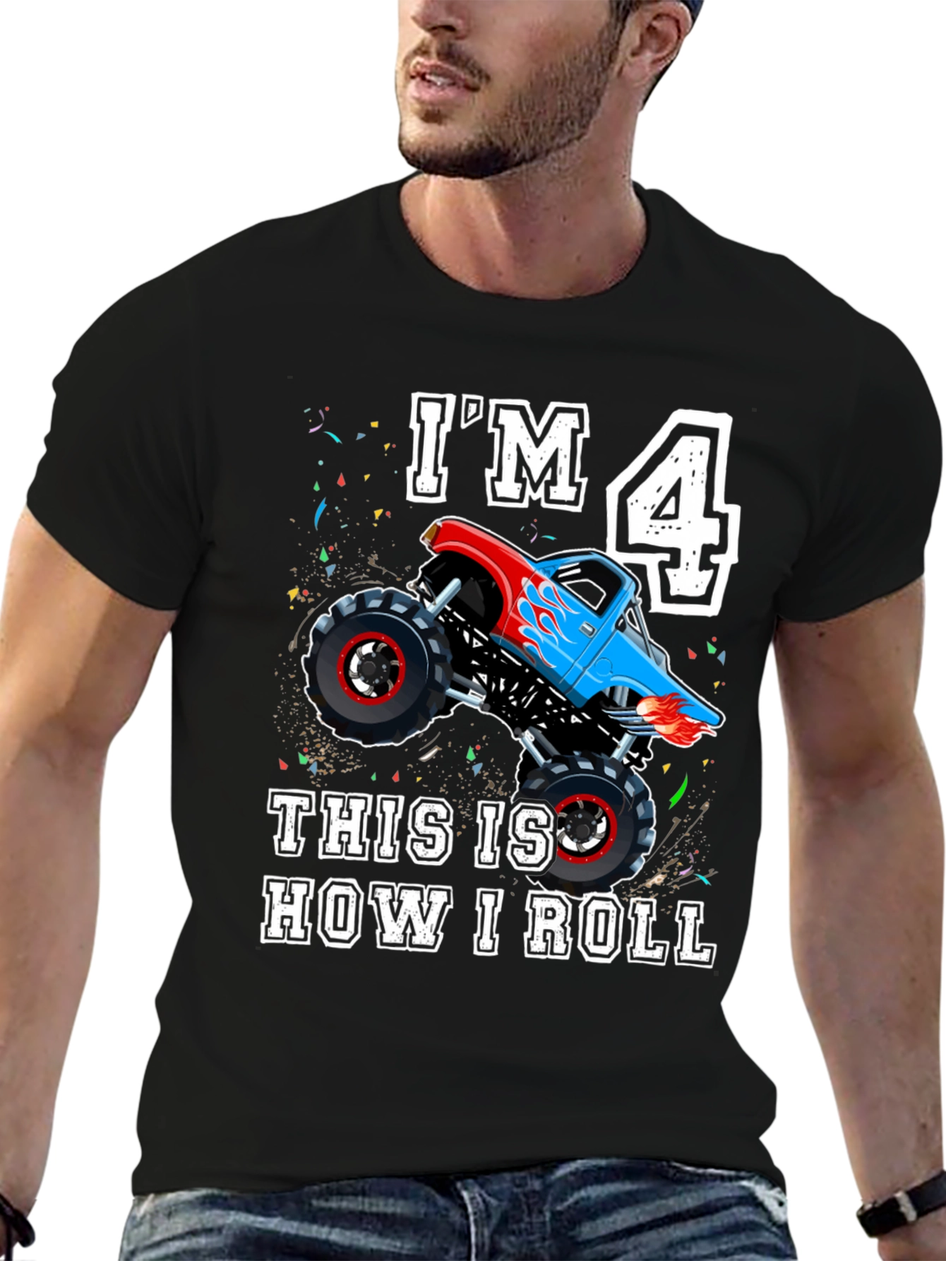 Im 4 Monster Truck Birthday Shirt