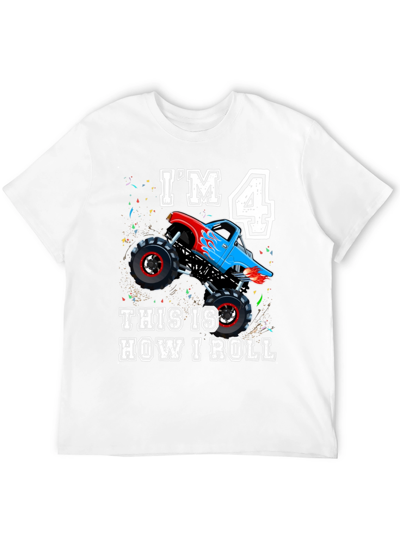 Im 4 Monster Truck Birthday Shirt