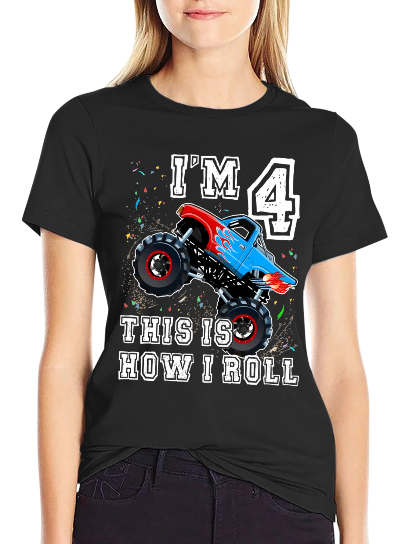 Im 4 Monster Truck Birthday Shirt