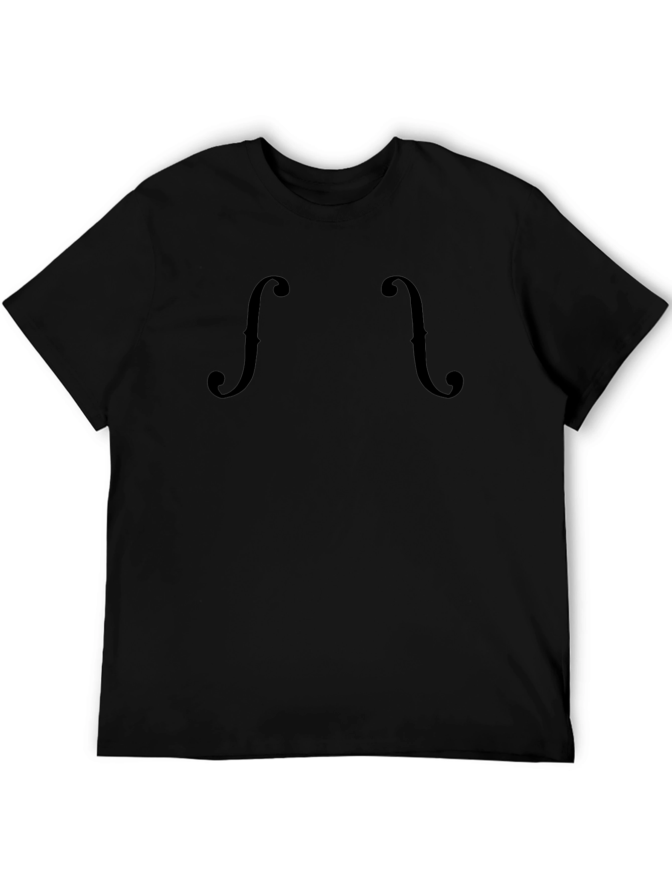 Stylish Black Violin F-Hole Graphic Tee