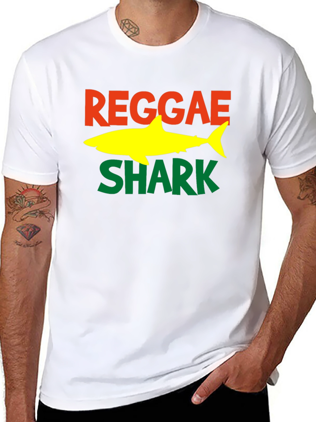 Reggae Shark T-Shirt - Rastafarian Style