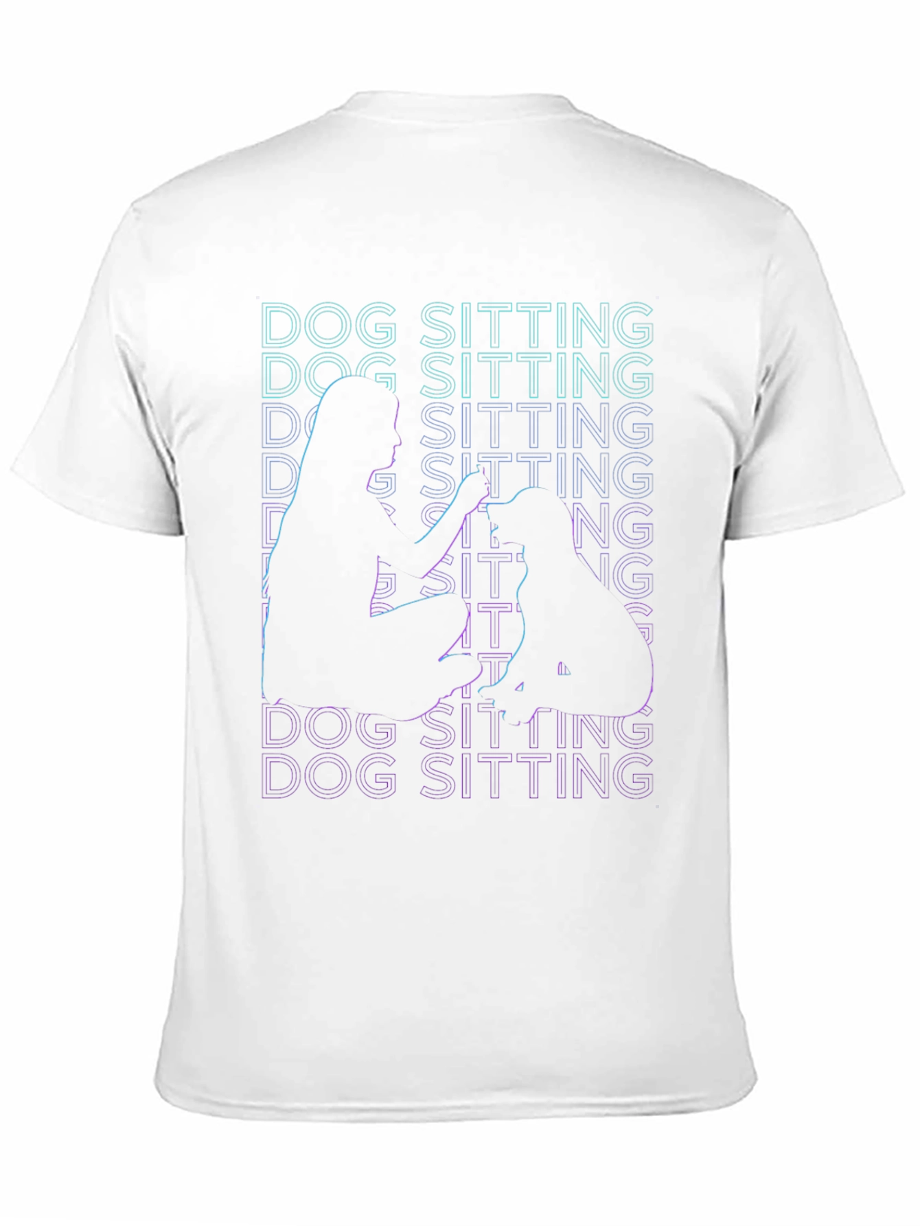 Dog Sitting Graphic T-Shirt - Black Crew Neck