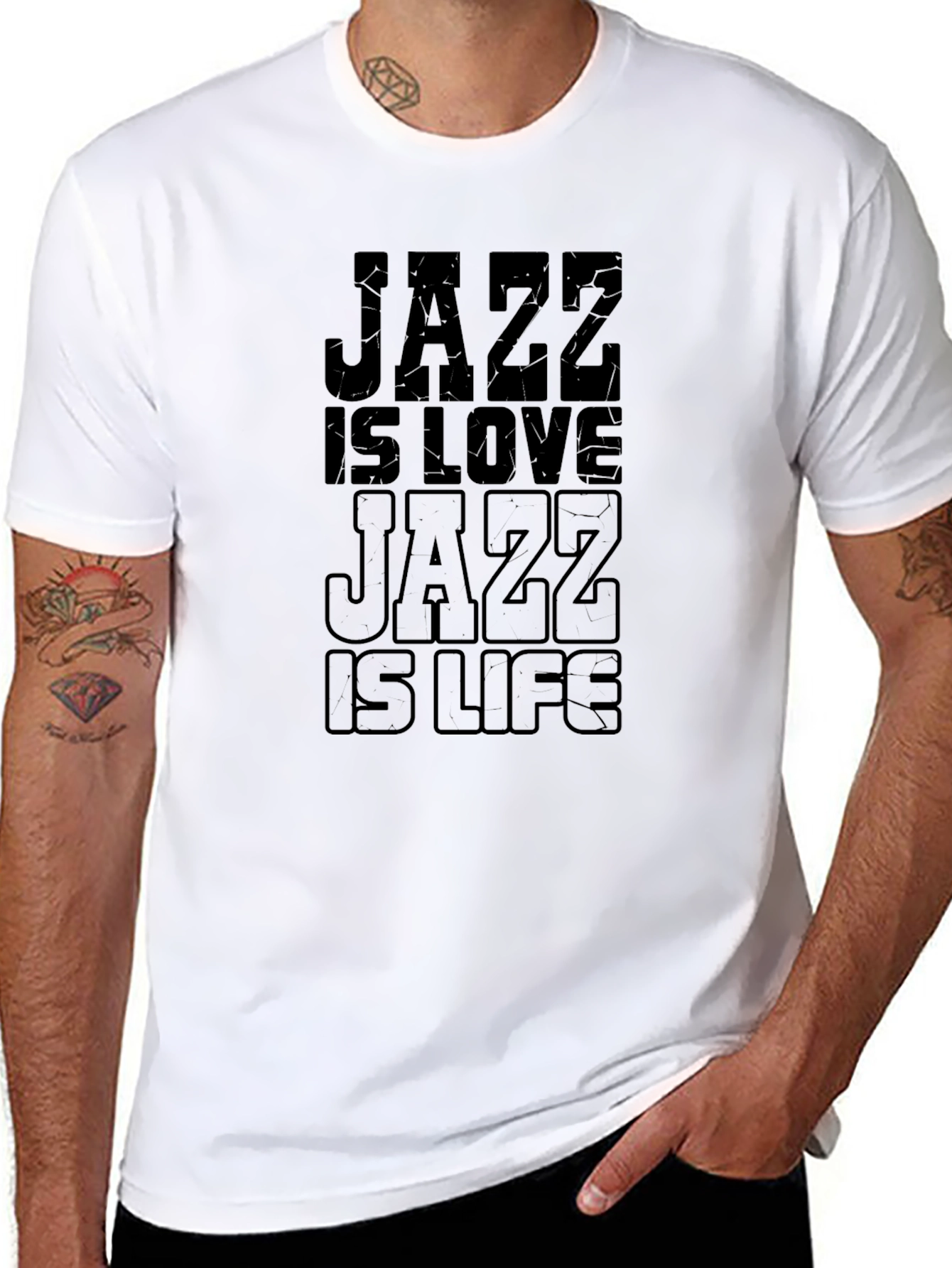 Jazz is Love Jazz is Life Black Graphic Tee