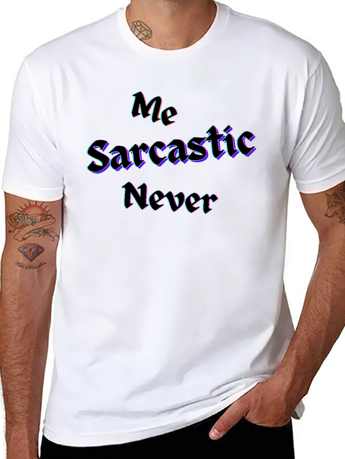 Sarcastic Never Graphic Black T-Shirt