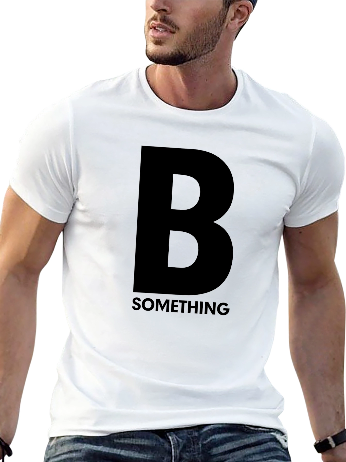 Bold B Something Black Graphic T-Shirt