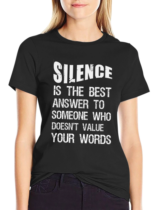 Silence is the Best Answer T-Shirt - Black Graphic Tee