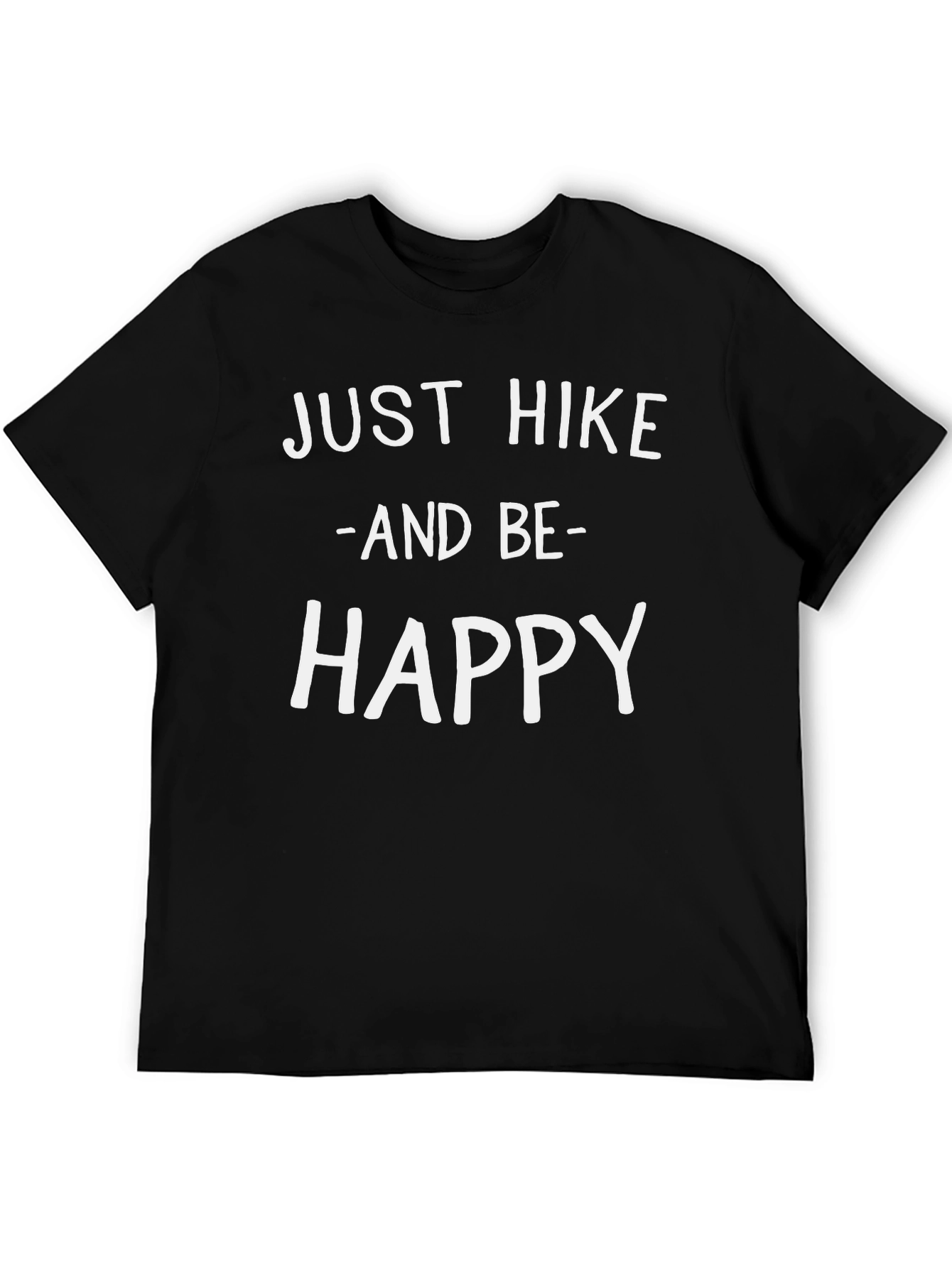 Just Hike And Be Happy Black Graphic Tee