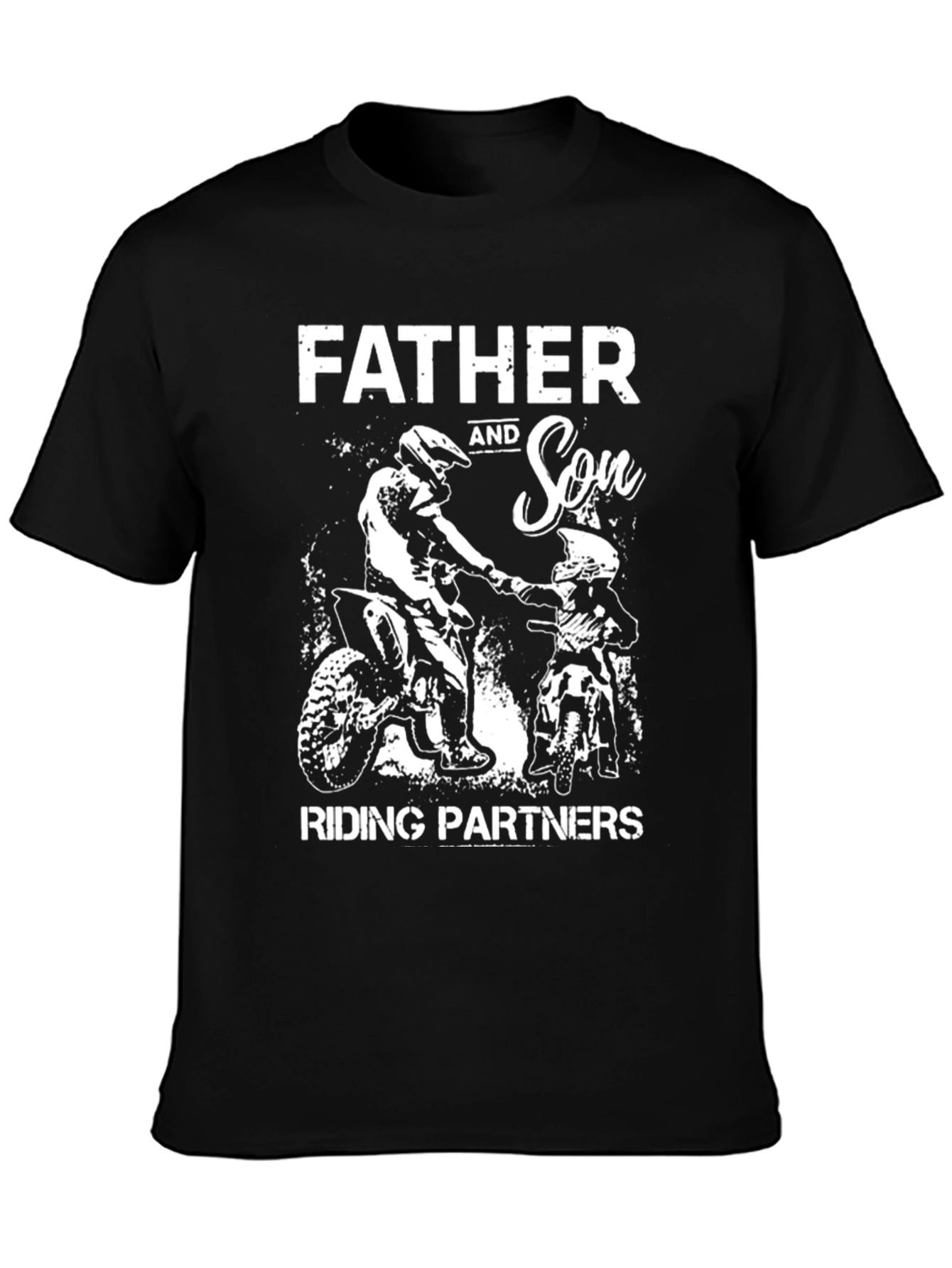 Father and Son Riding Partners Graphic Tee