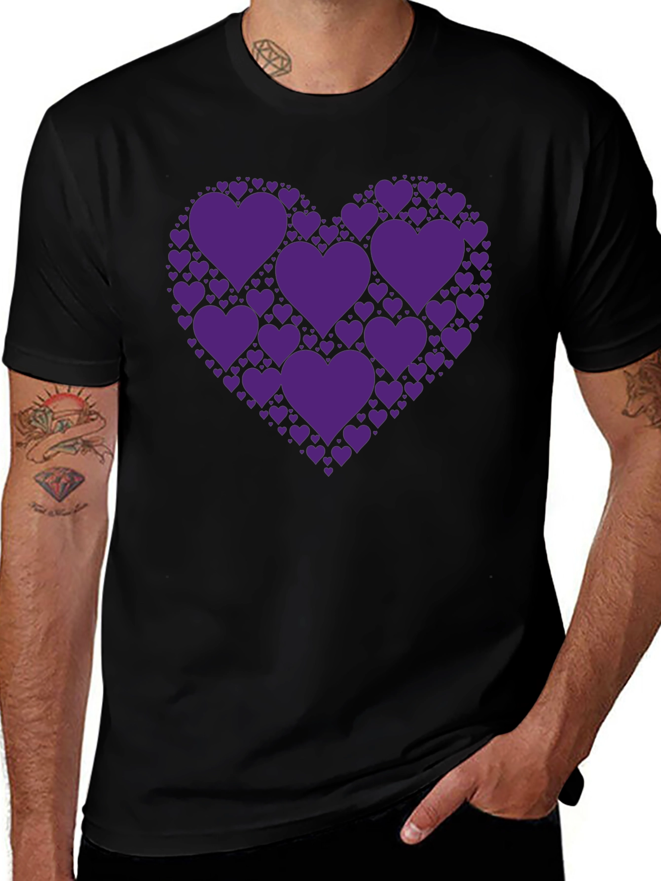 Heart of Hearts Graphic T-Shirt - Black