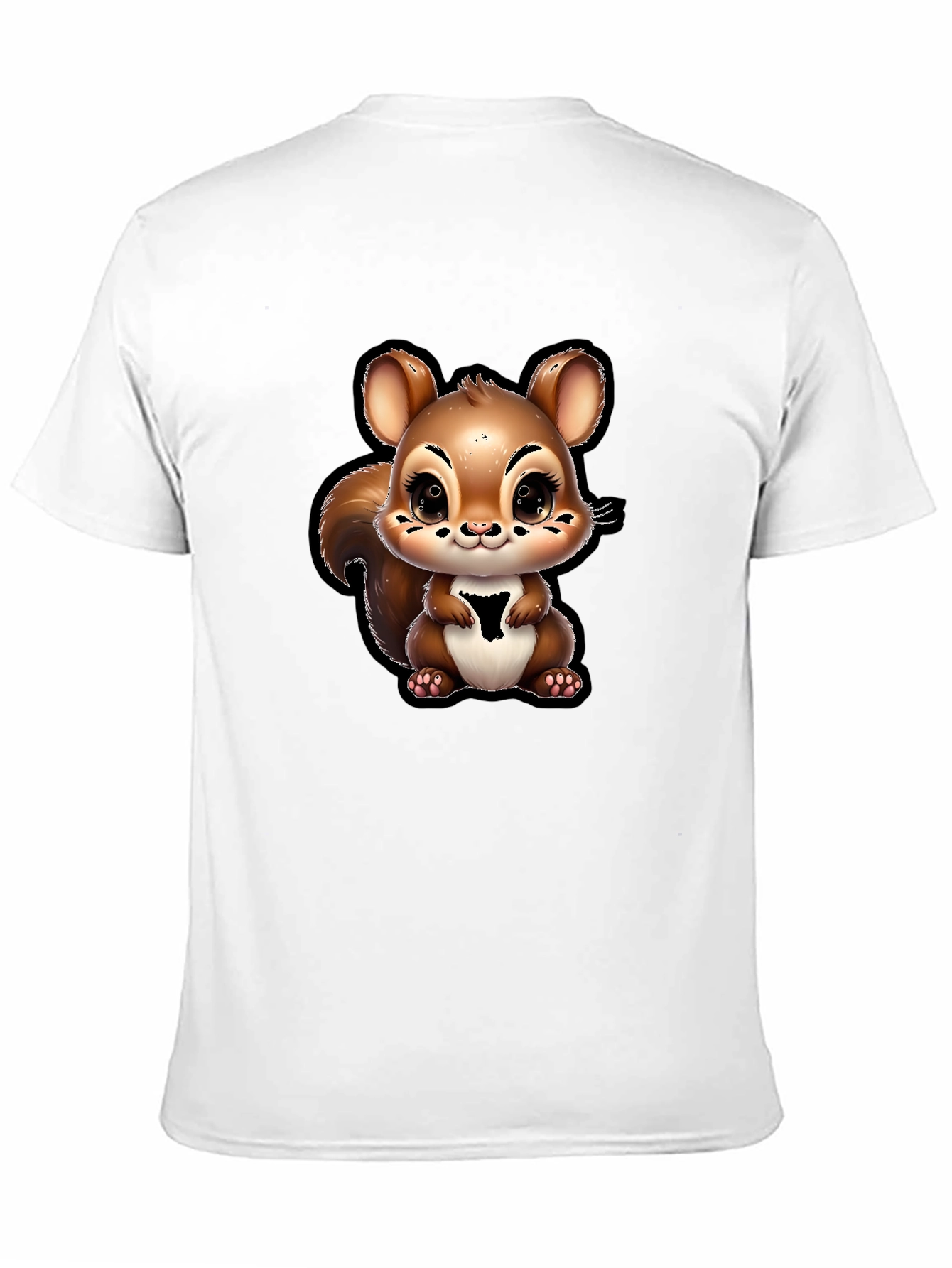 Cute Squirrel Graphic T-Shirt - Black