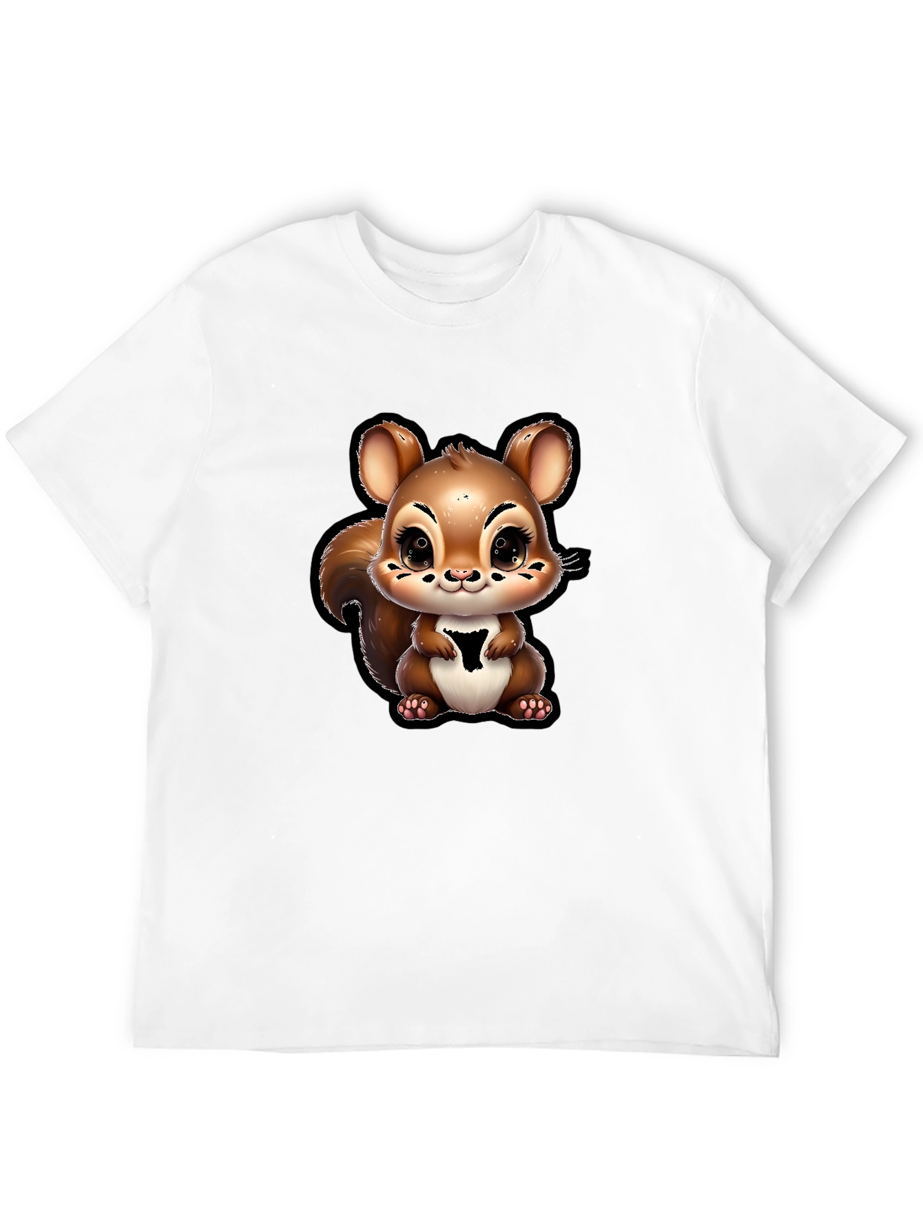 Cute Squirrel Graphic T-Shirt - Black