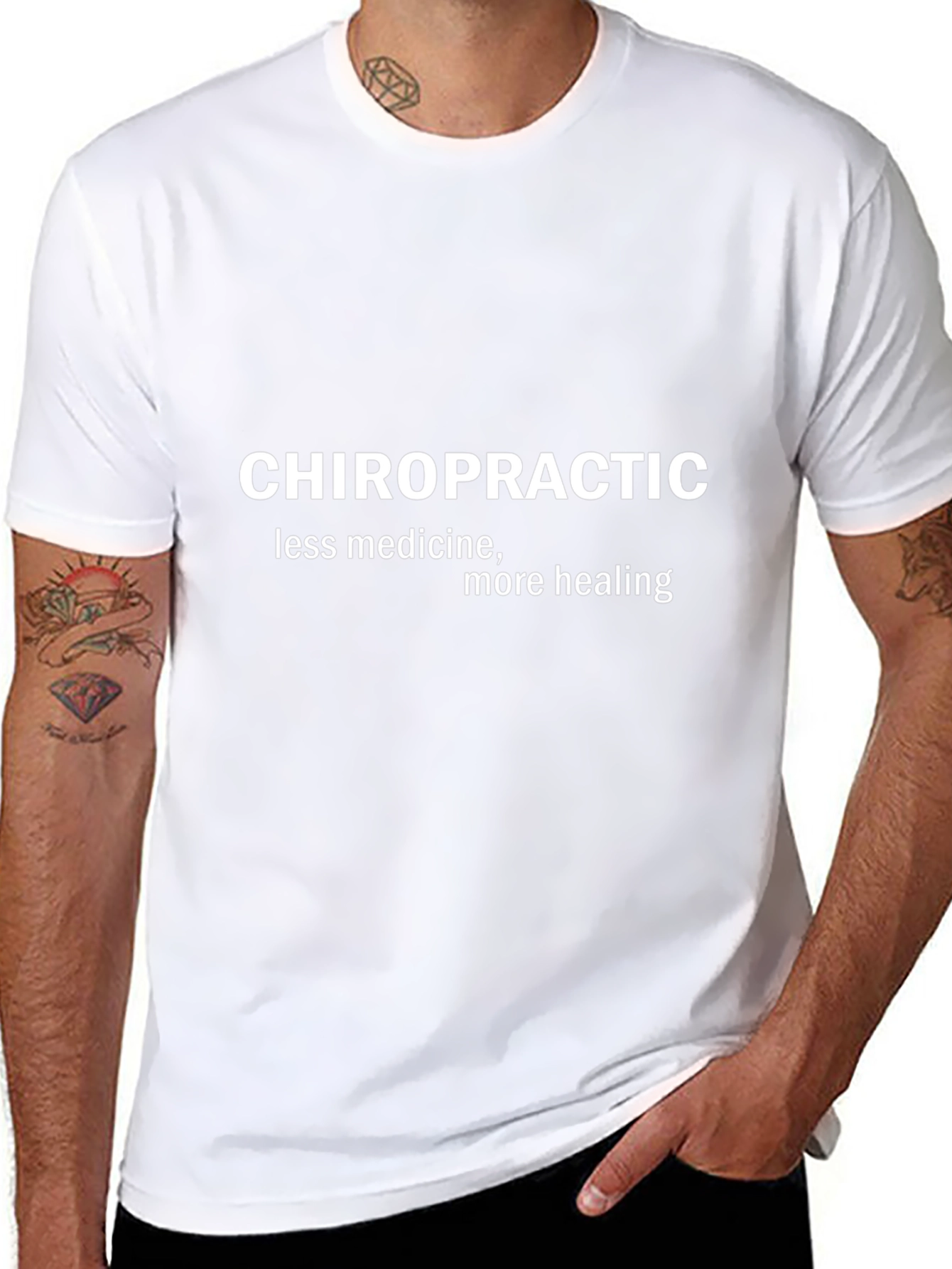 Chiropractic Tee: Less Medicine More Healing T-Shirt