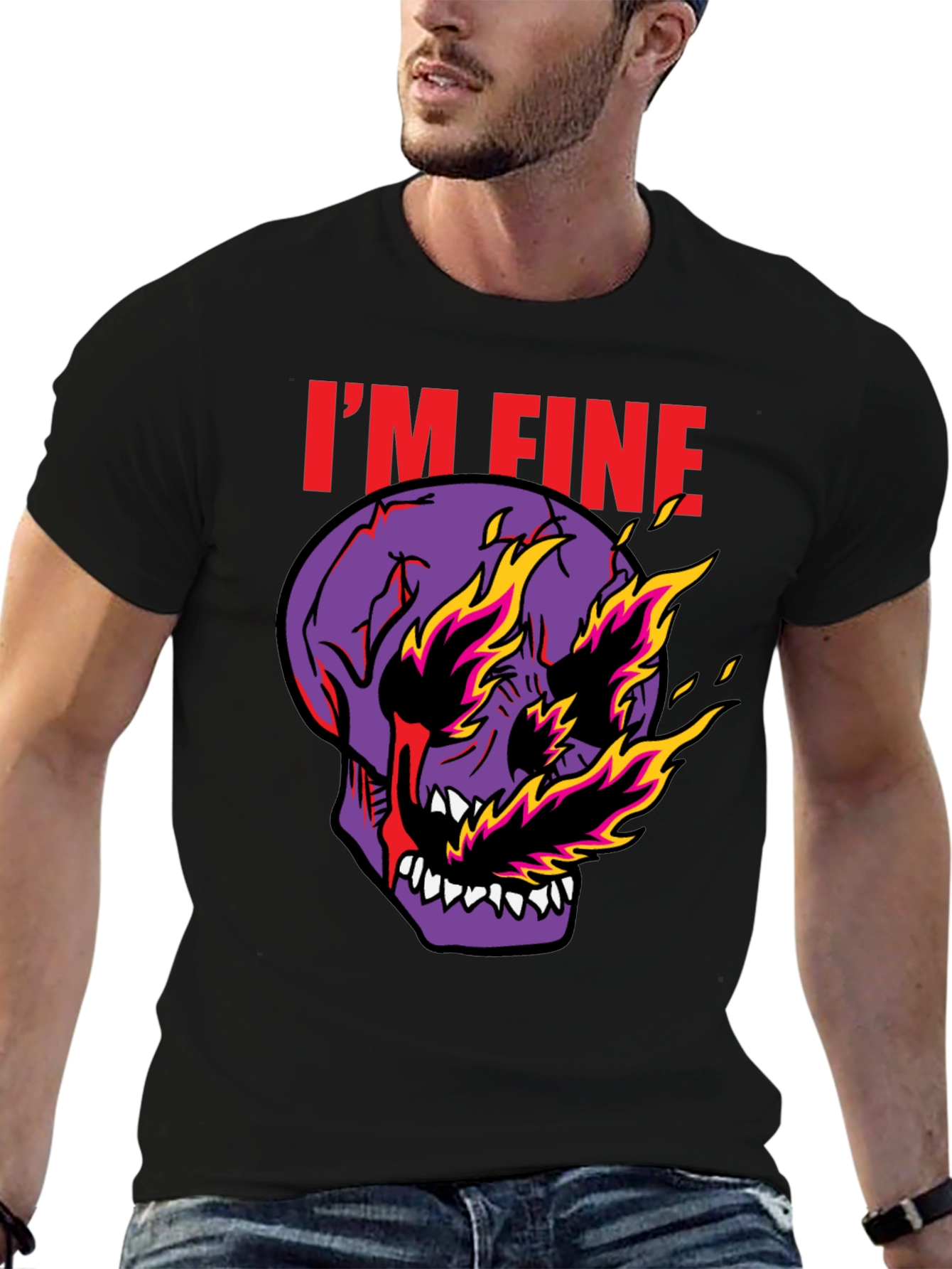 Im Fine Skull Graphic Tee - Mens Black T-Shirt