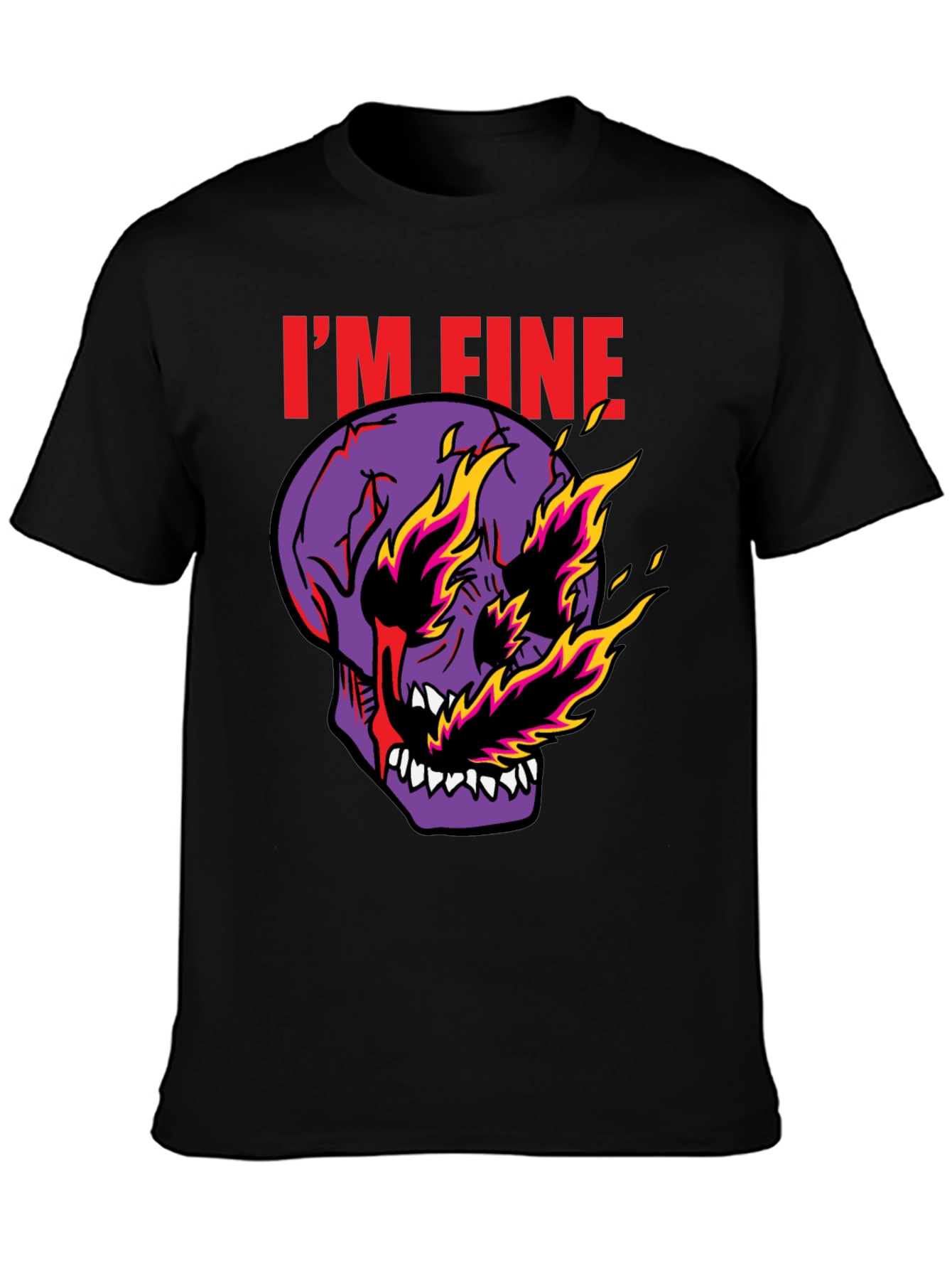 Im Fine Skull Graphic Tee - Mens Black T-Shirt
