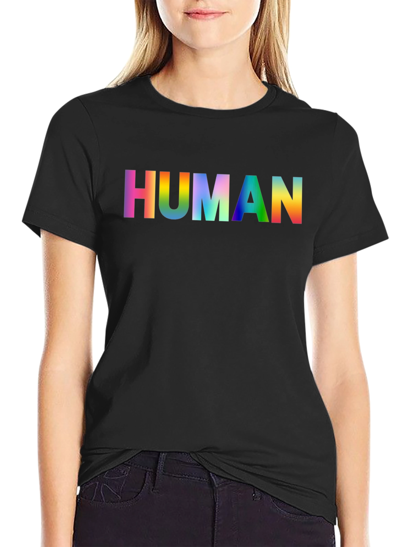 Rainbow HUMAN Graphic Tee - Pride Shirt