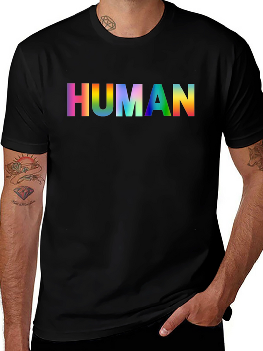 Rainbow HUMAN Graphic Tee - Pride Shirt