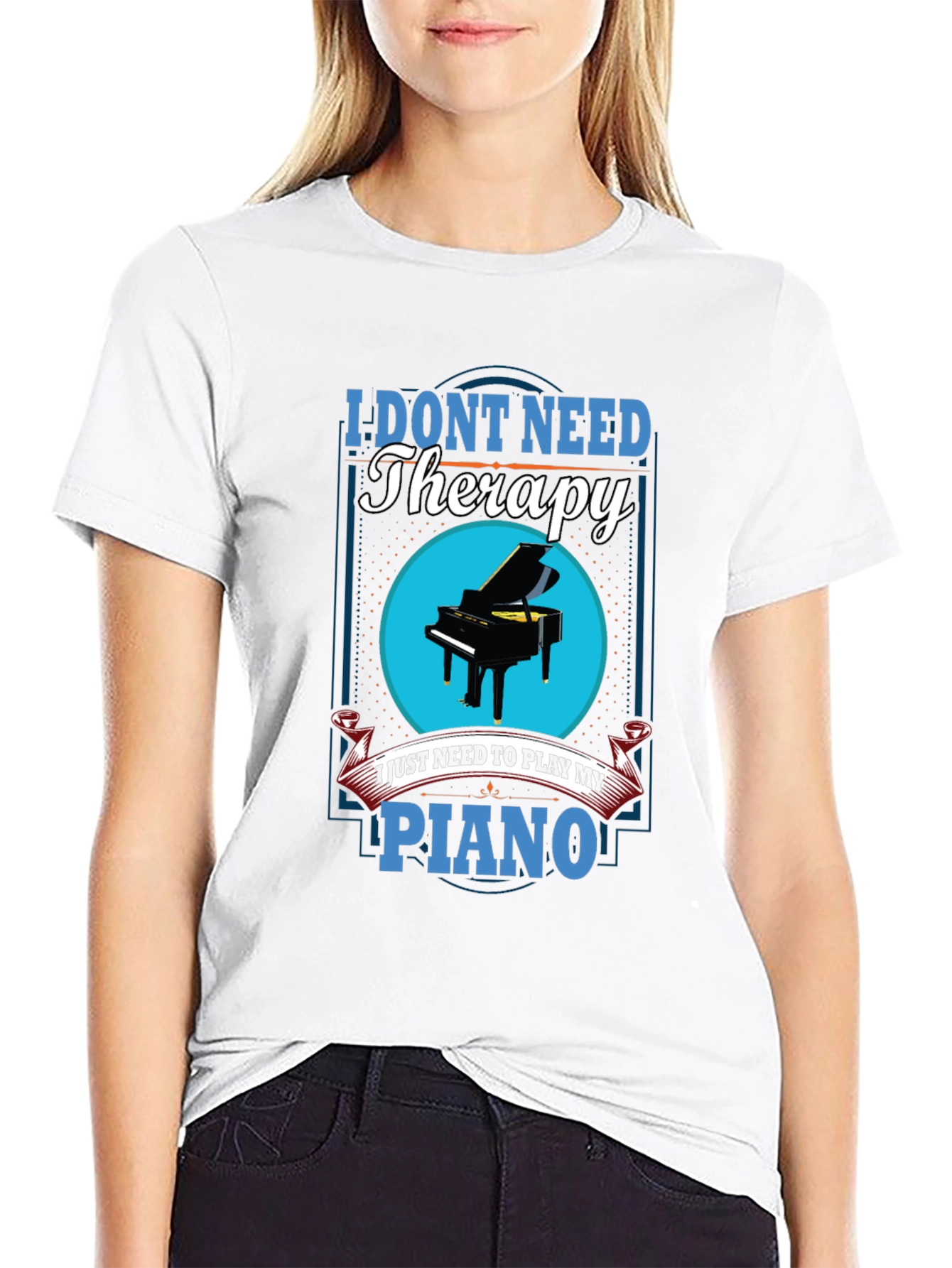 Piano Therapy T-Shirt Music Lover Tee