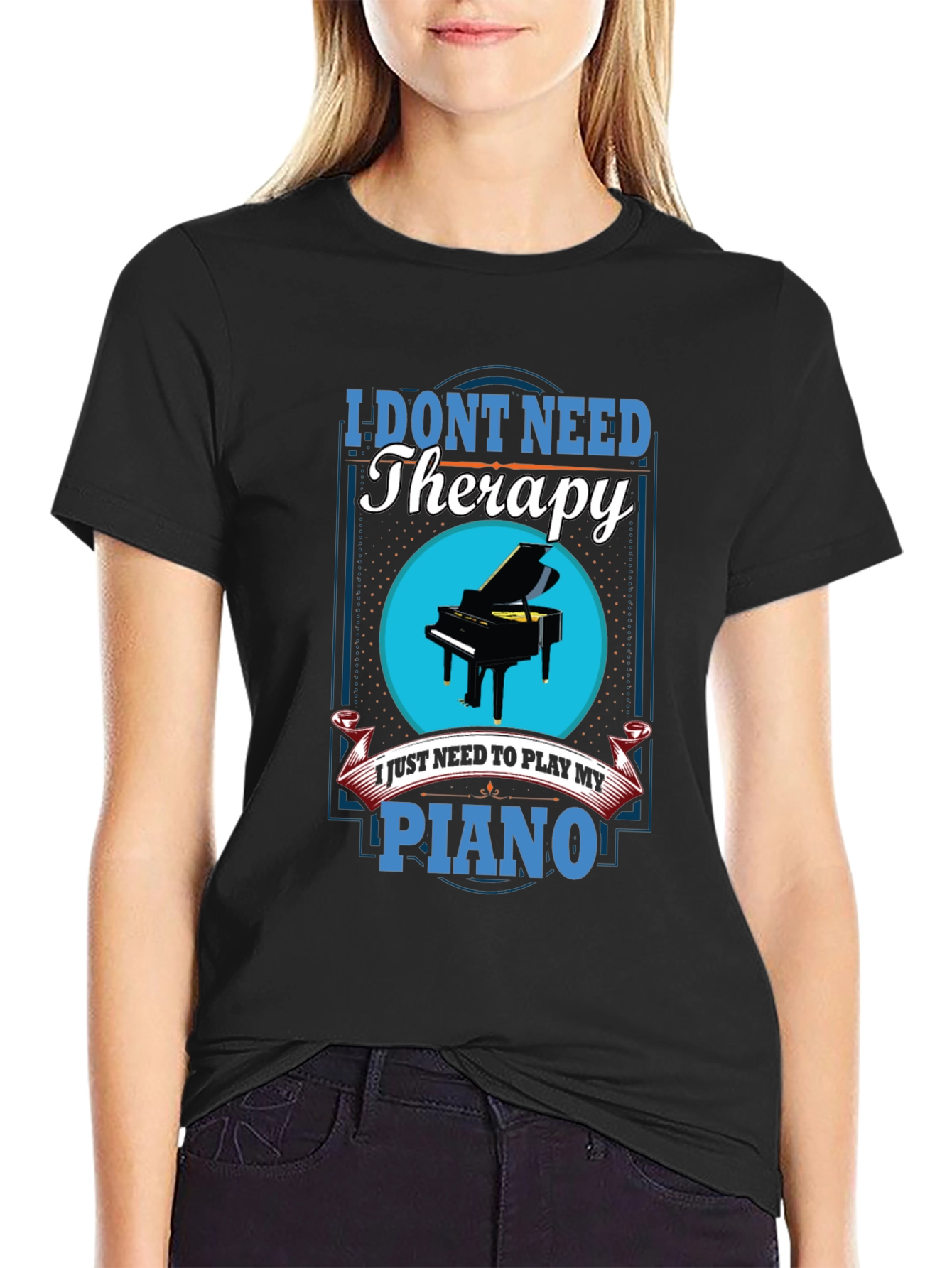 Piano Therapy T-Shirt Music Lover Tee