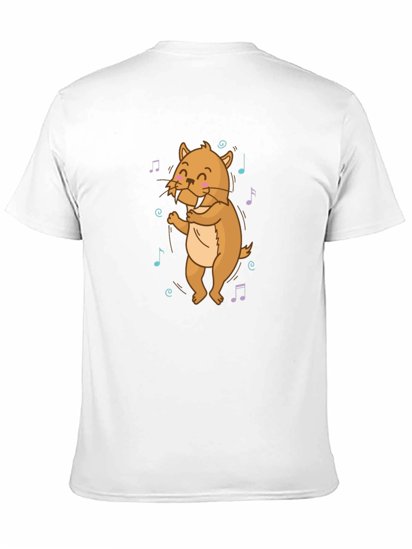 Dancing Walrus Music Notes Black T-Shirt