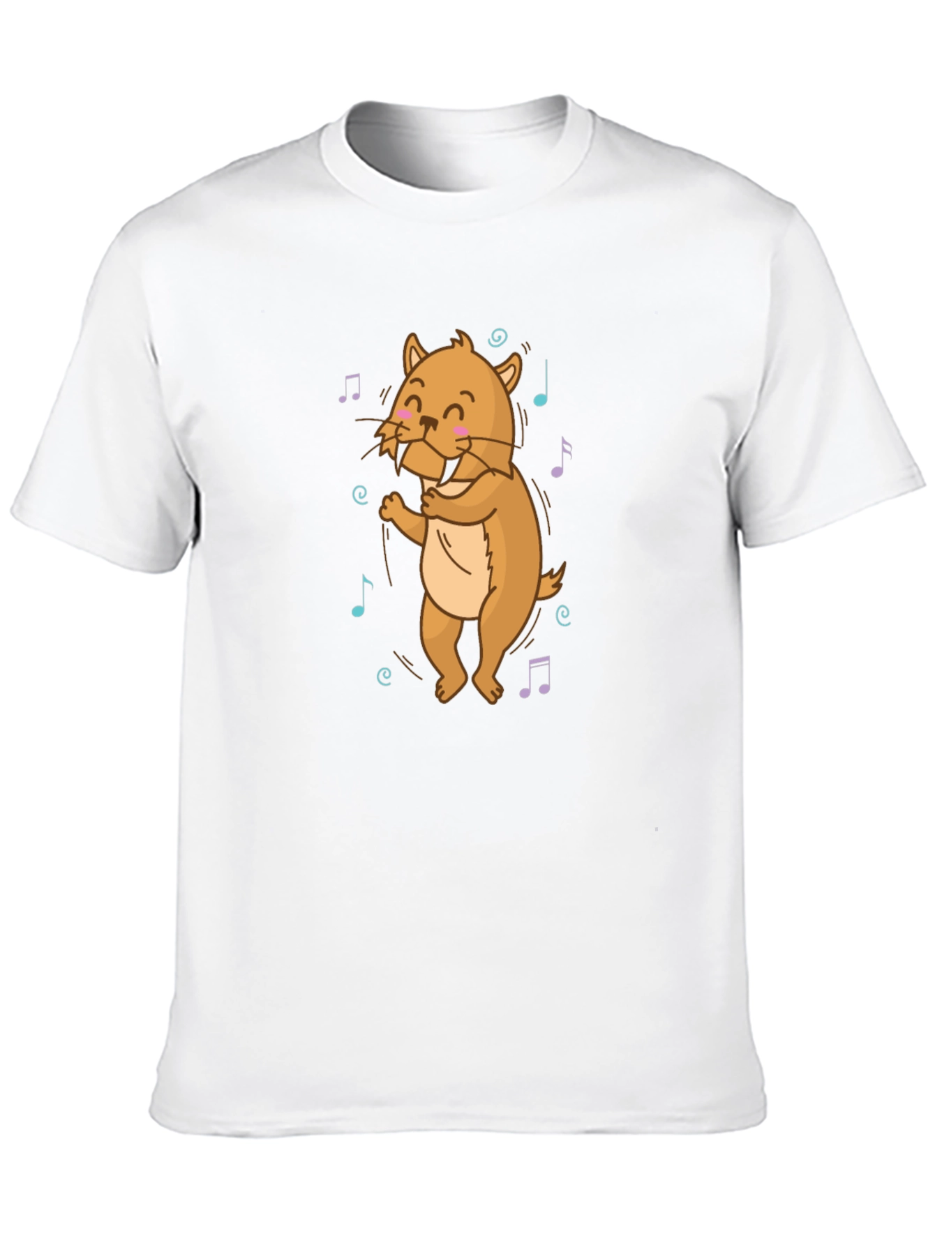 Dancing Walrus Music Notes Black T-Shirt
