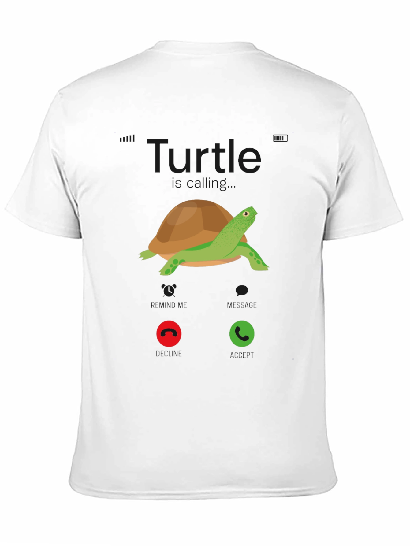 Turtle Incoming Call T-Shirt - Funny Cartoon Tee