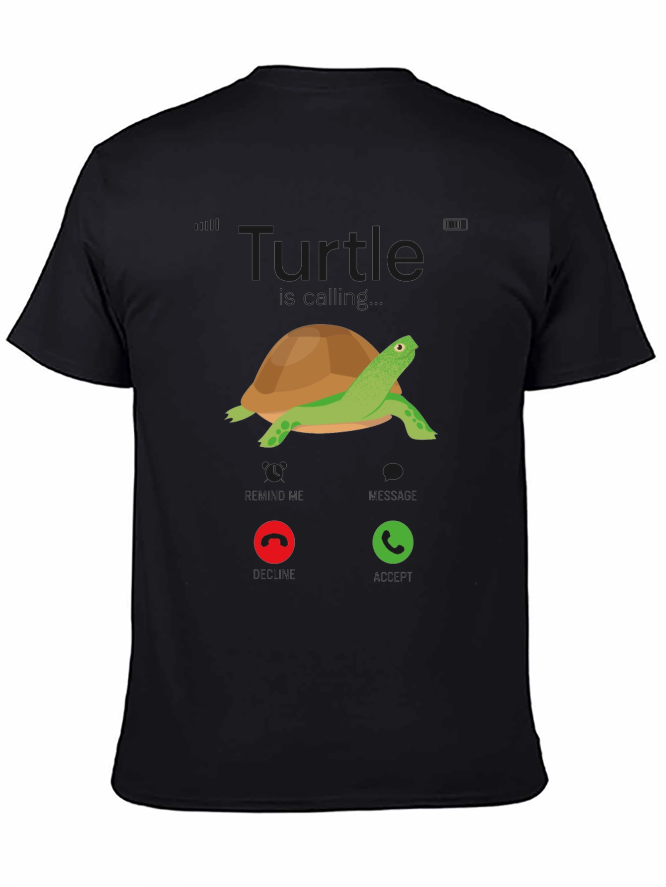 Turtle Incoming Call T-Shirt - Funny Cartoon Tee