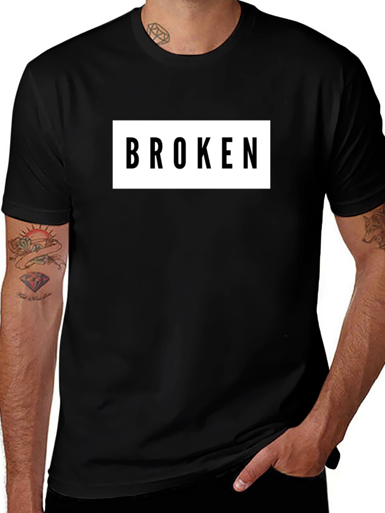 Broken T-Shirt Graphic Tee Unisex Black
