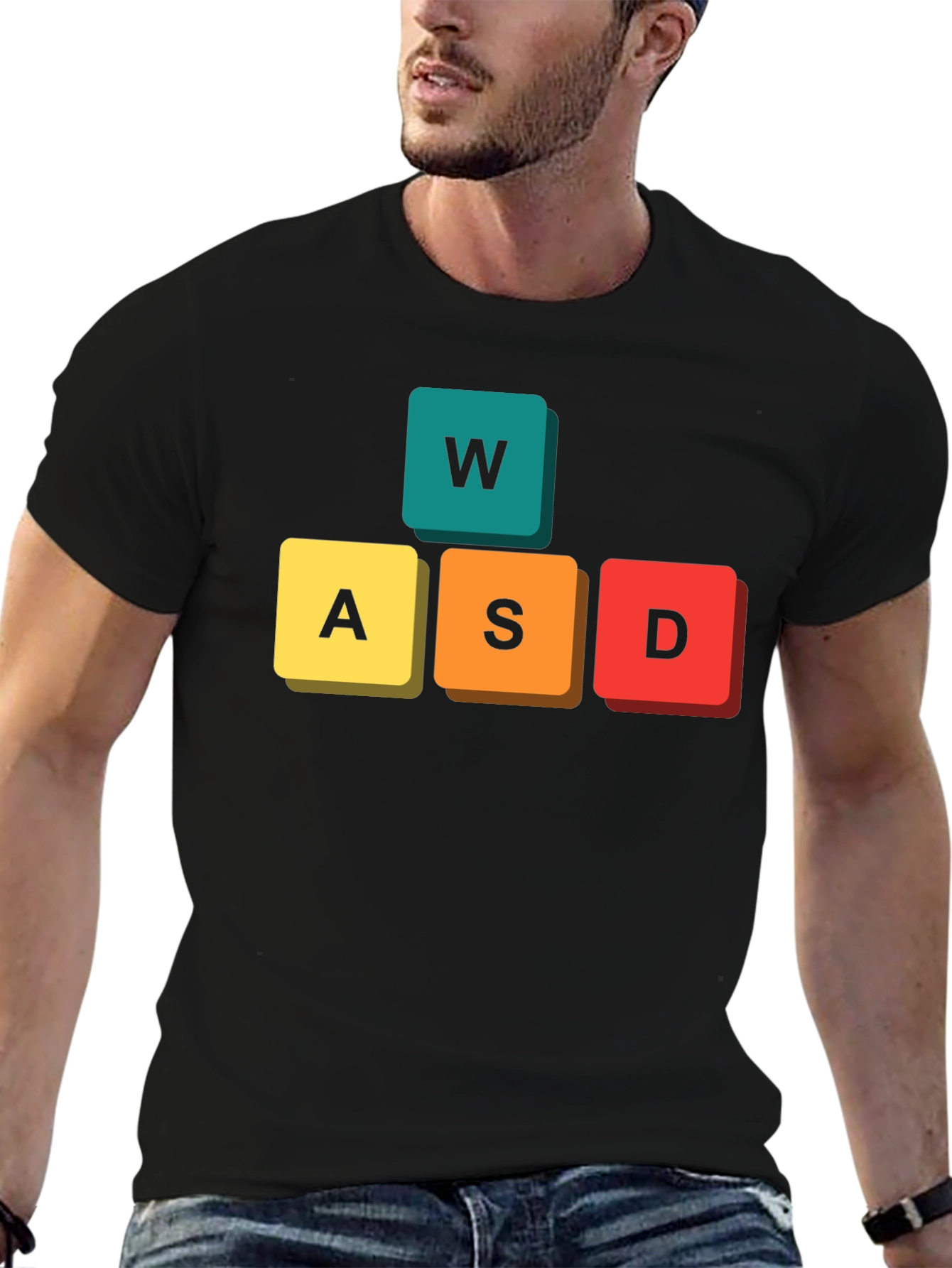 Gamer WASD Keys Black T-Shirt