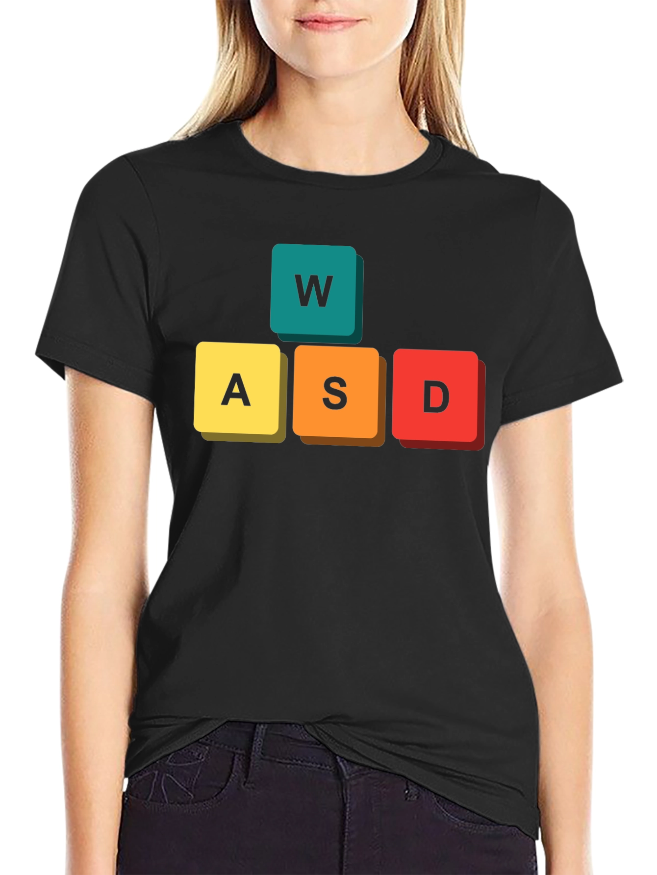 Gamer WASD Keys Black T-Shirt