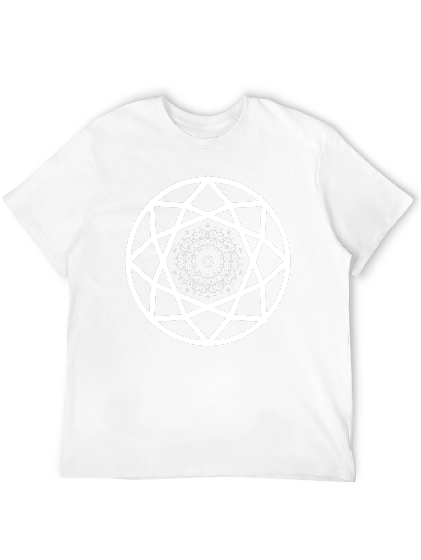 Geometric Mandala Graphic T-Shirt - Black