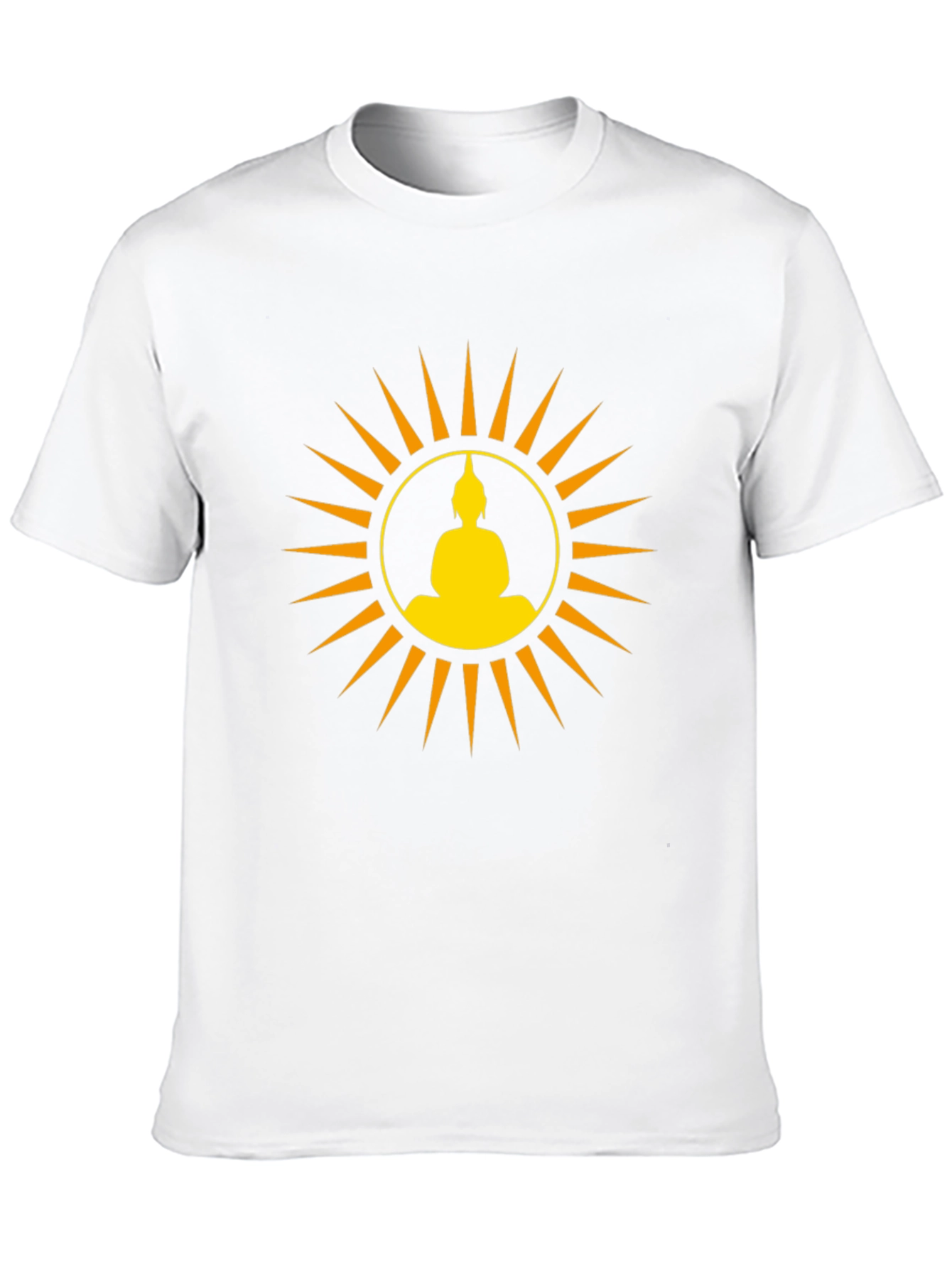Buddha Sun Graphic Tee - Black Cotton Comfort