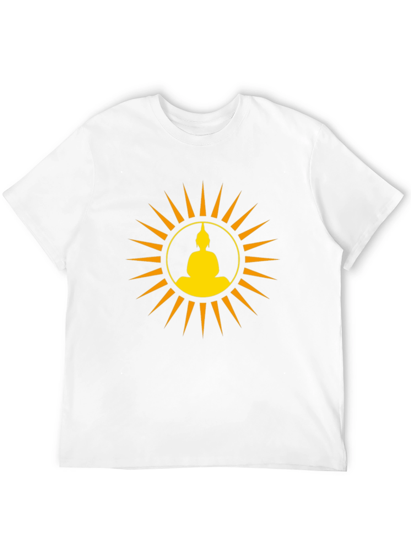 Buddha Sun Graphic Tee - Black Cotton Comfort