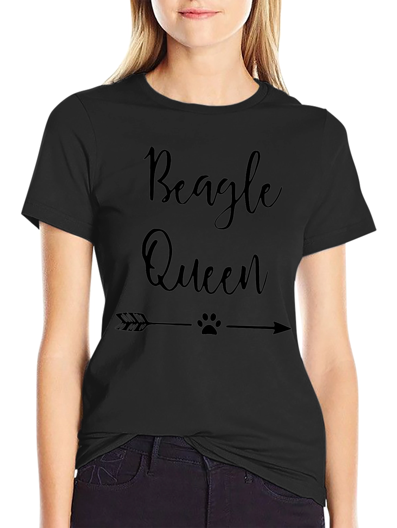 Beagle Queen Black Graphic Tee