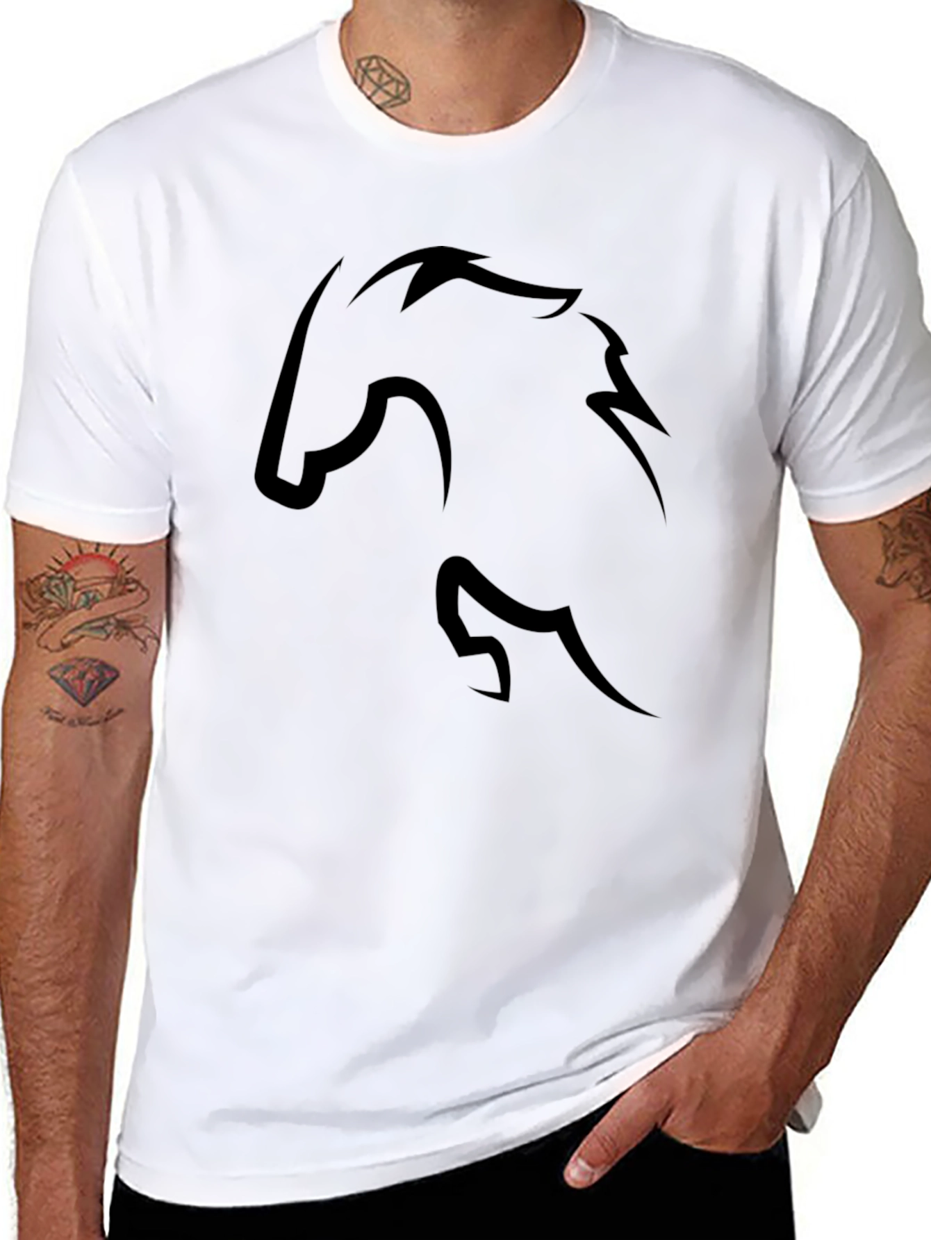 Black Horse Silhouette T-Shirt