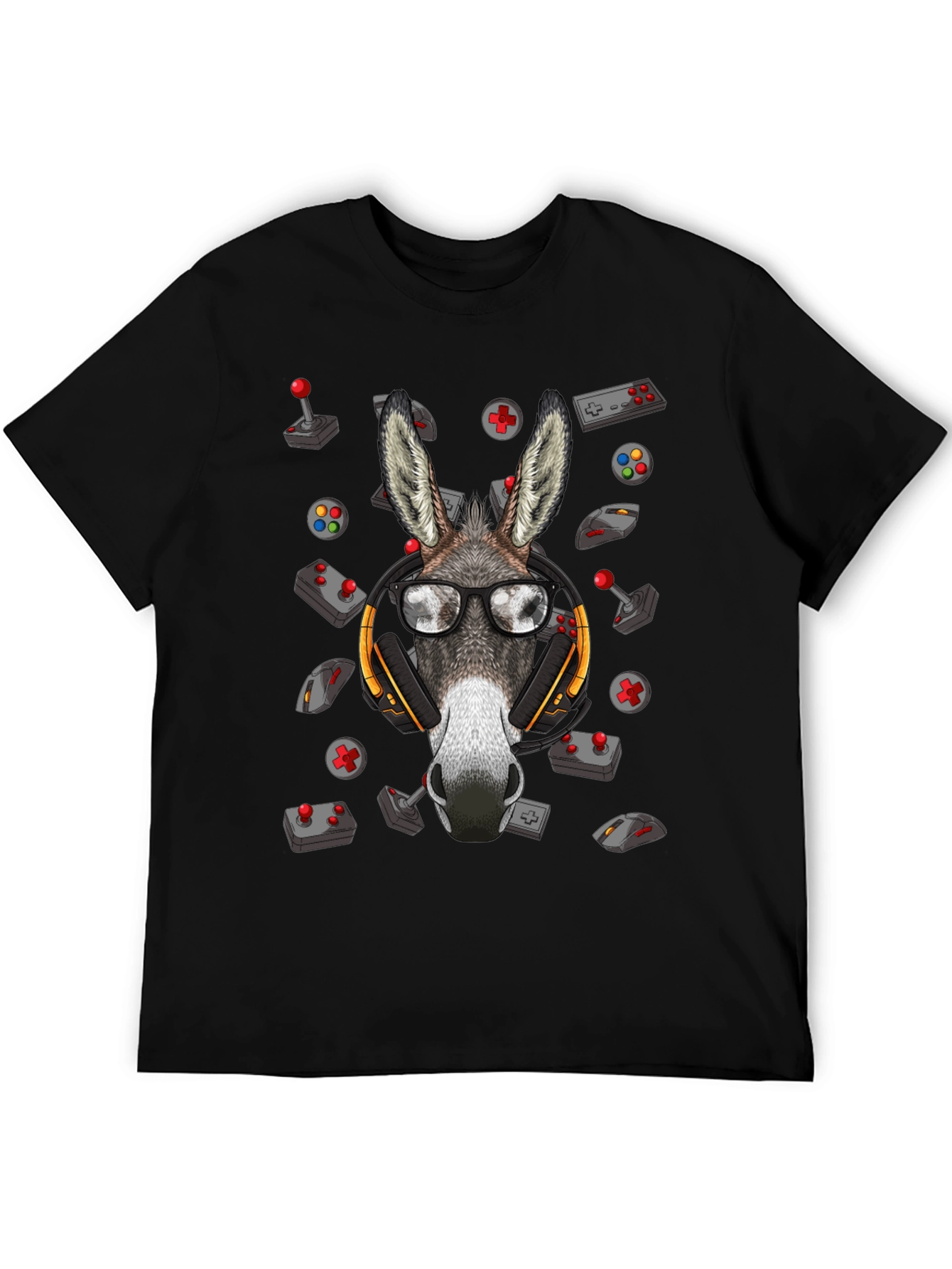 Gamer Donkey Graphic Tee - Black Cotton T-Shirt