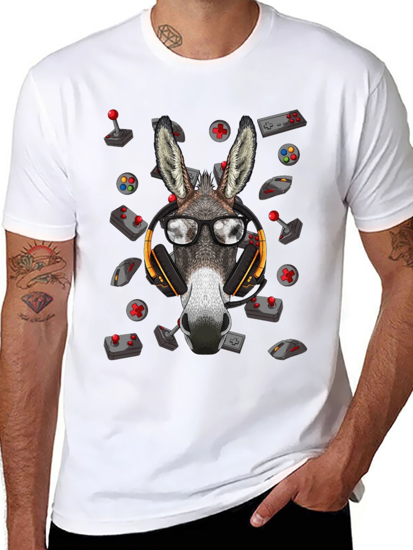 Gamer Donkey Graphic Tee - Black Cotton T-Shirt