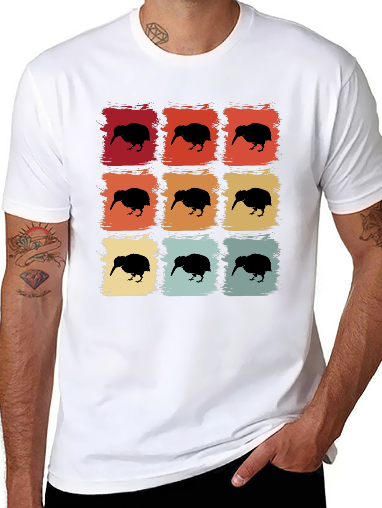 Retro Kiwi Bird Graphic T-Shirt