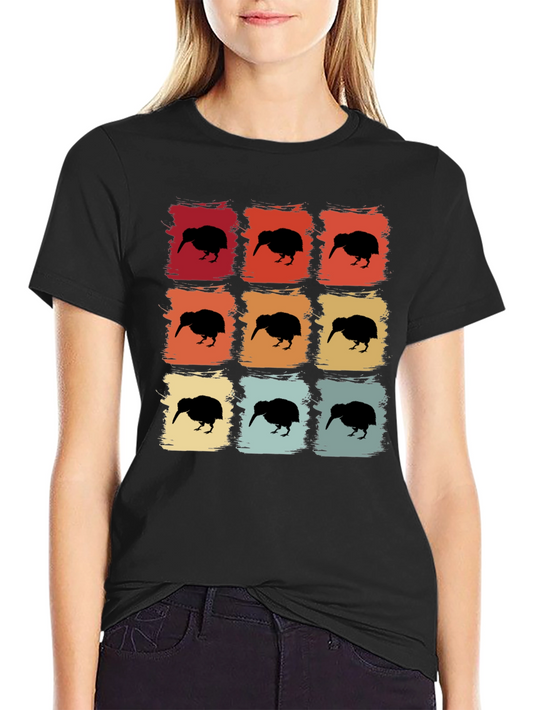Retro Kiwi Bird Graphic T-Shirt