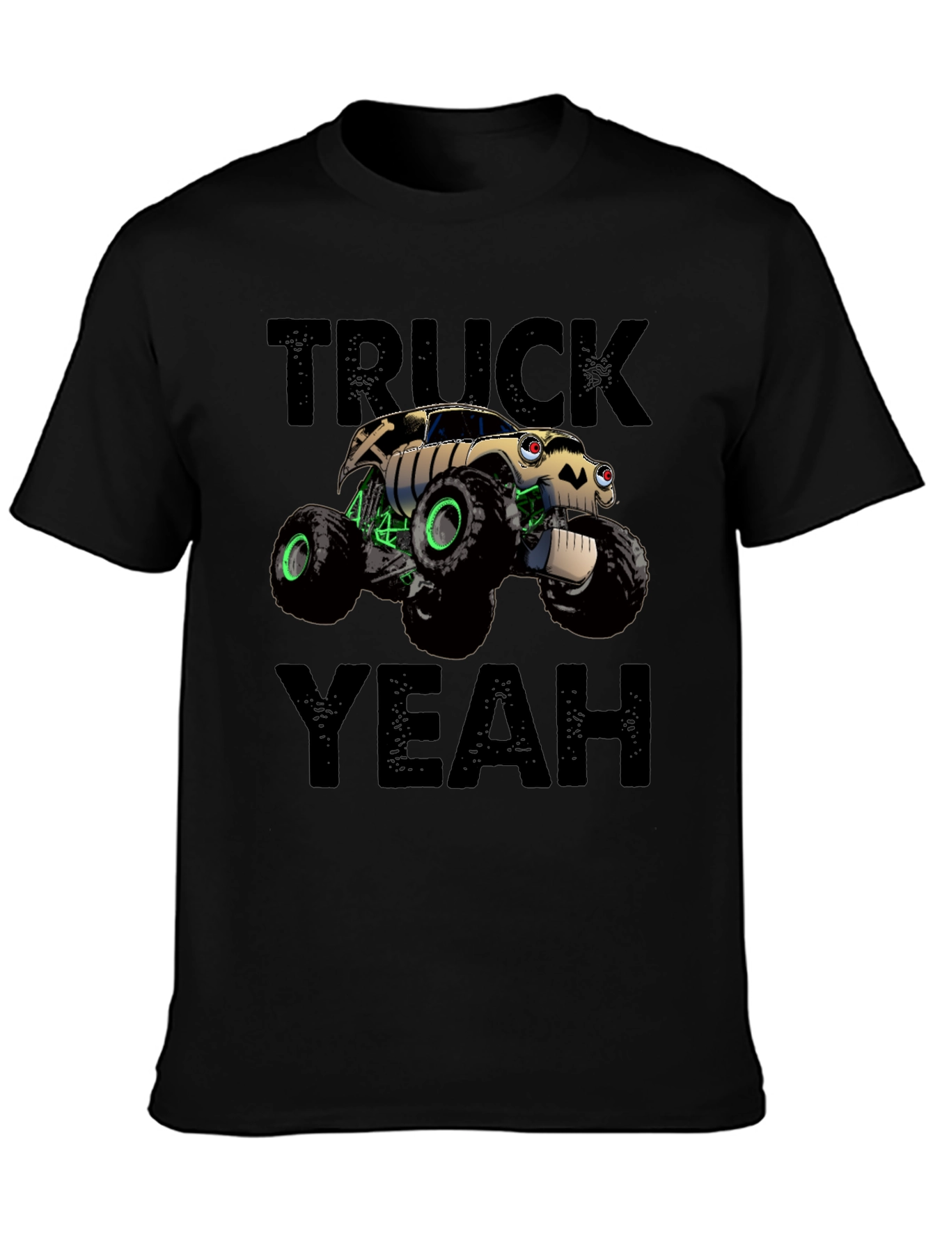 Truck Yeah Black Graphic Tee for Men