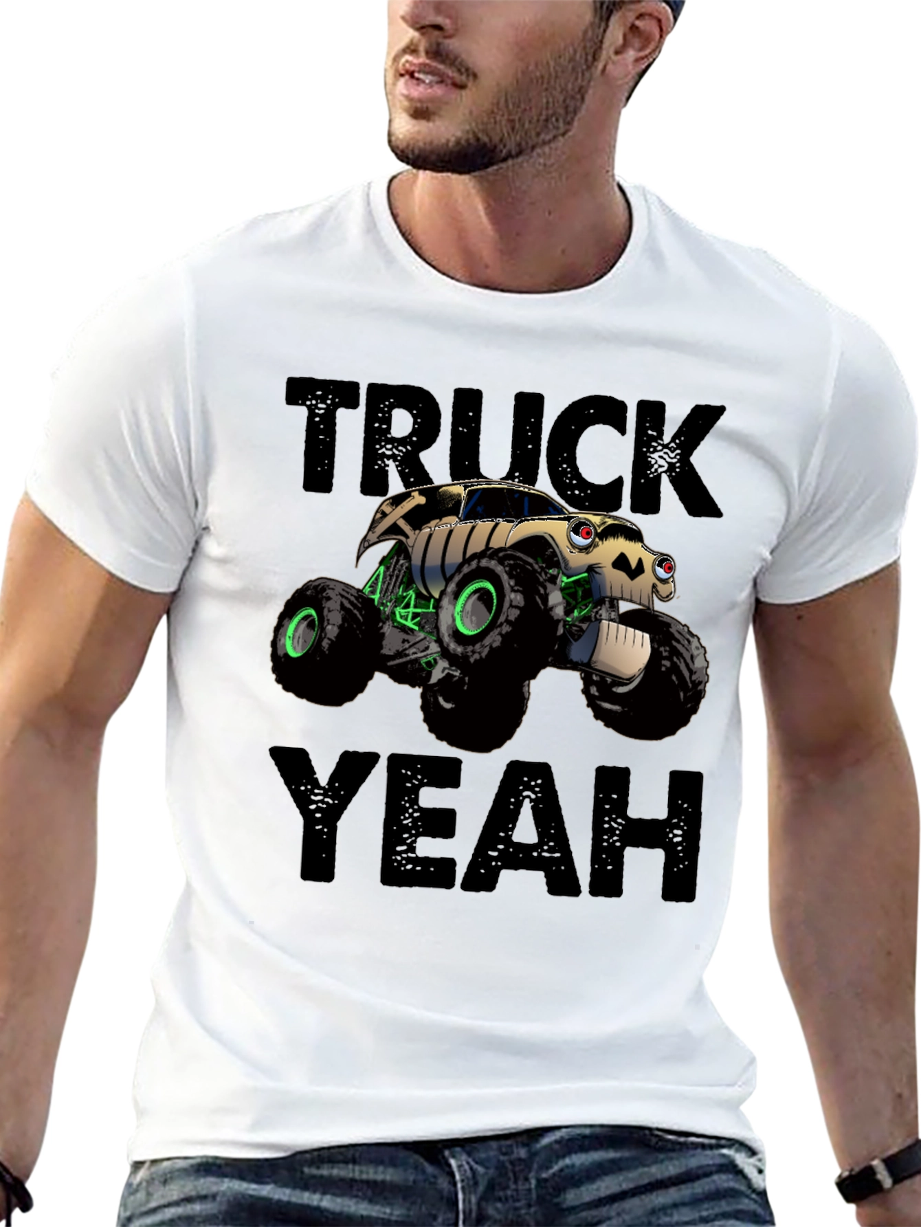 Truck Yeah Black Graphic Tee for Men